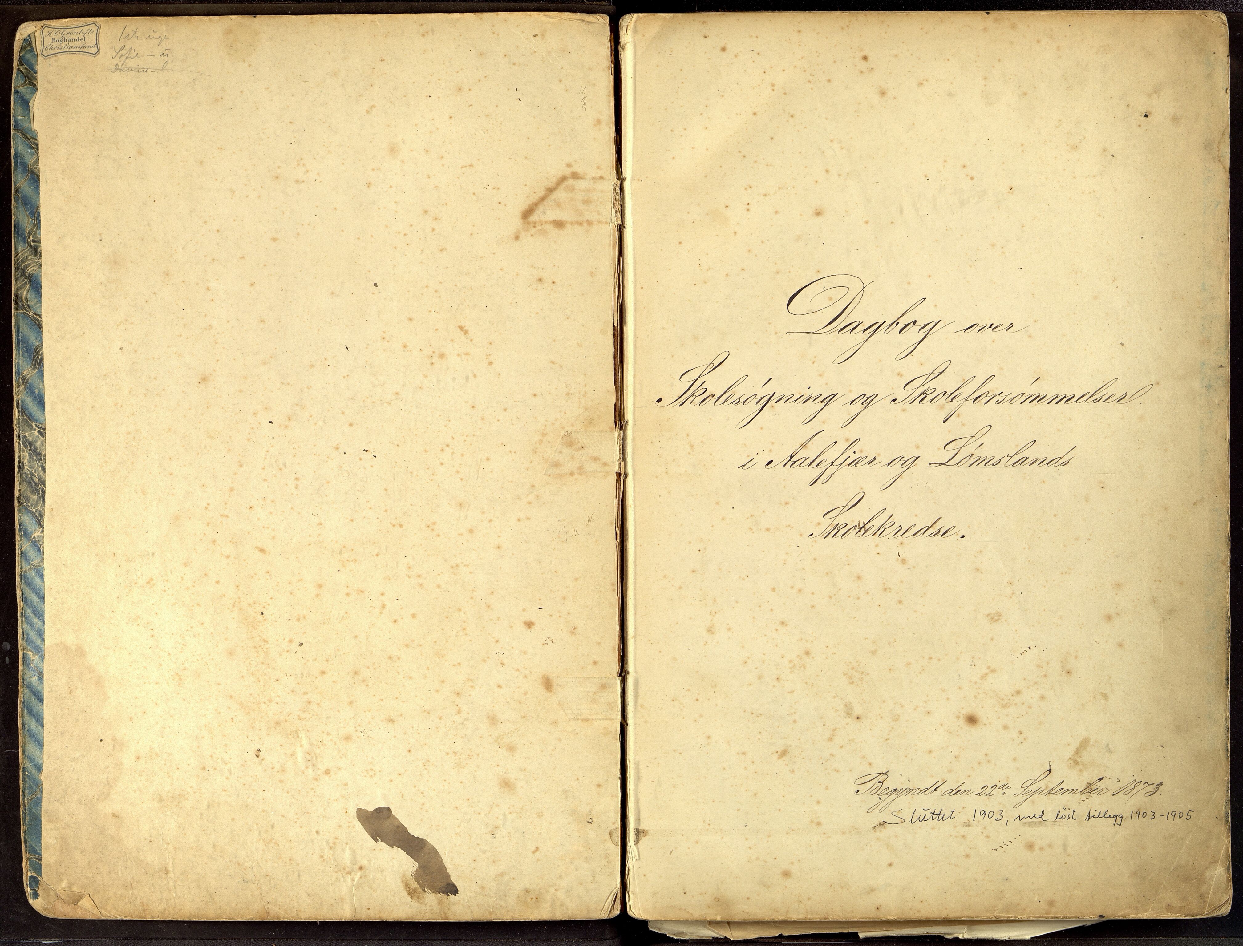 Tveit kommune - Ålefjærd Skolekrets, ARKSOR/1001TV550/I/L0002: Dagbok, 1873-1905