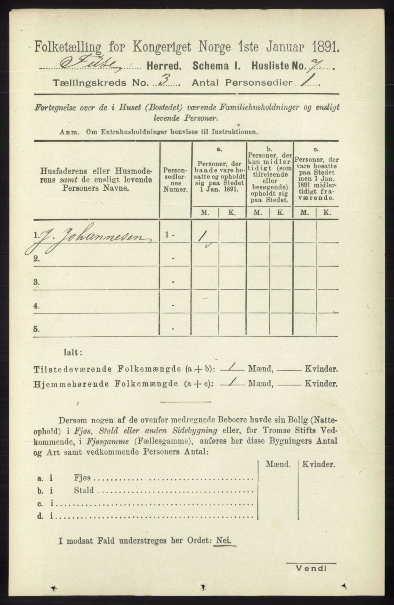 RA, 1891 census for 1241 Fusa, 1891, p. 493