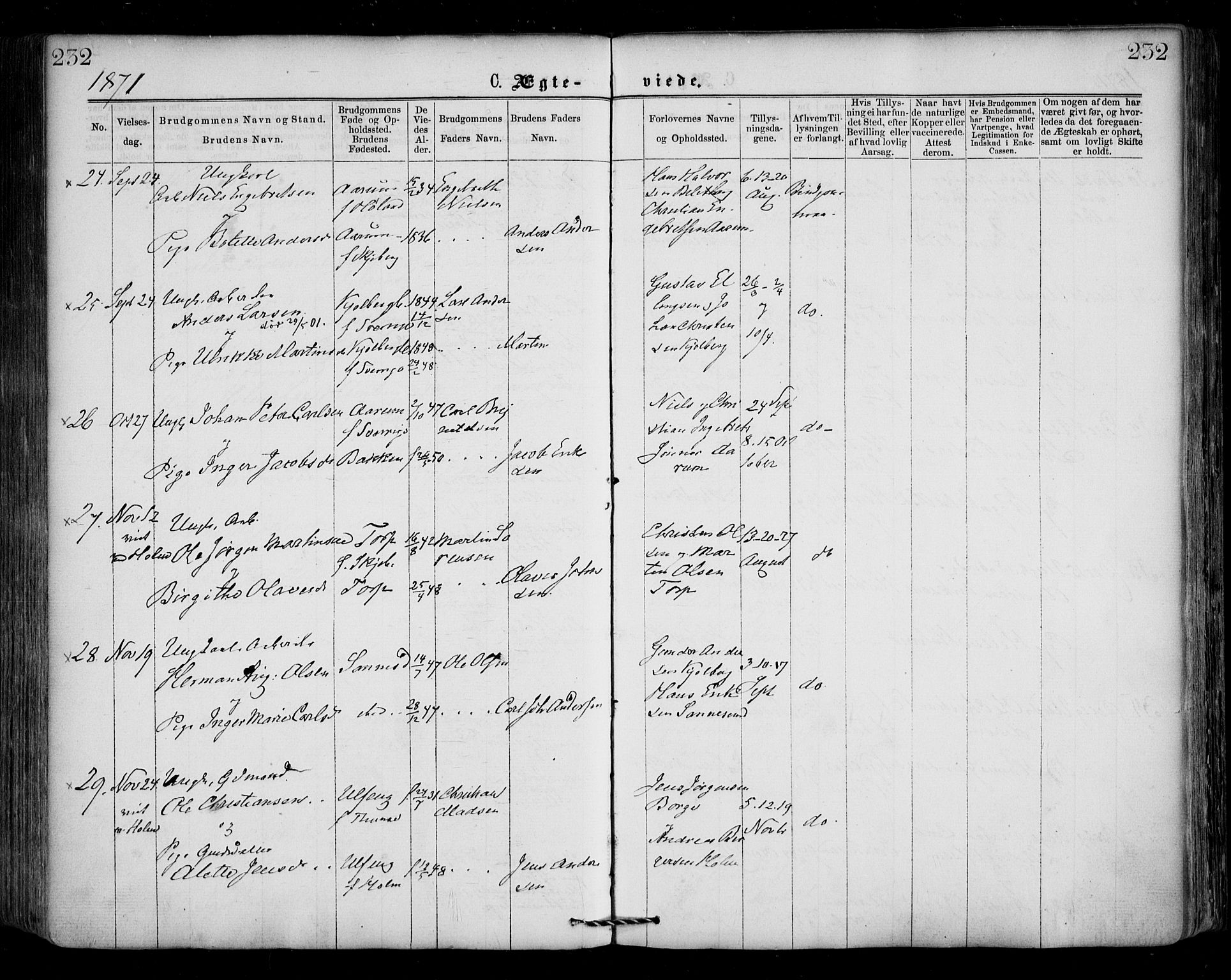 Borge prestekontor Kirkebøker, AV/SAO-A-10903/F/Fa/L0006: Parish register (official) no. I 6, 1861-1874, p. 232