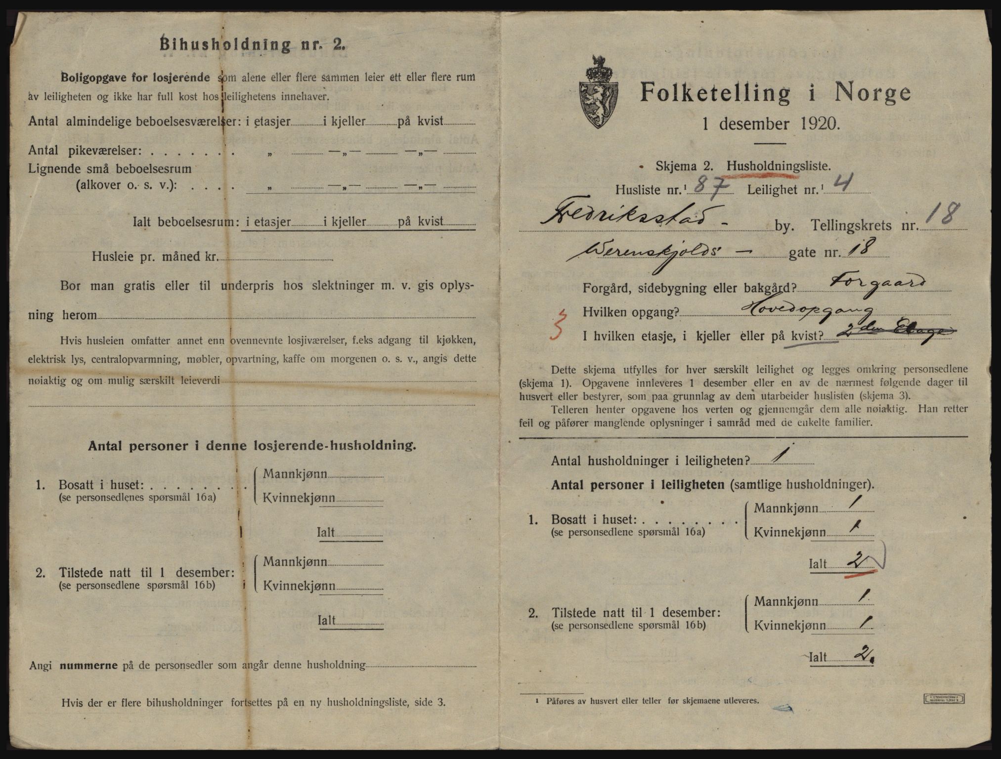 SAO, 1920 census for Fredrikstad, 1920, p. 11427