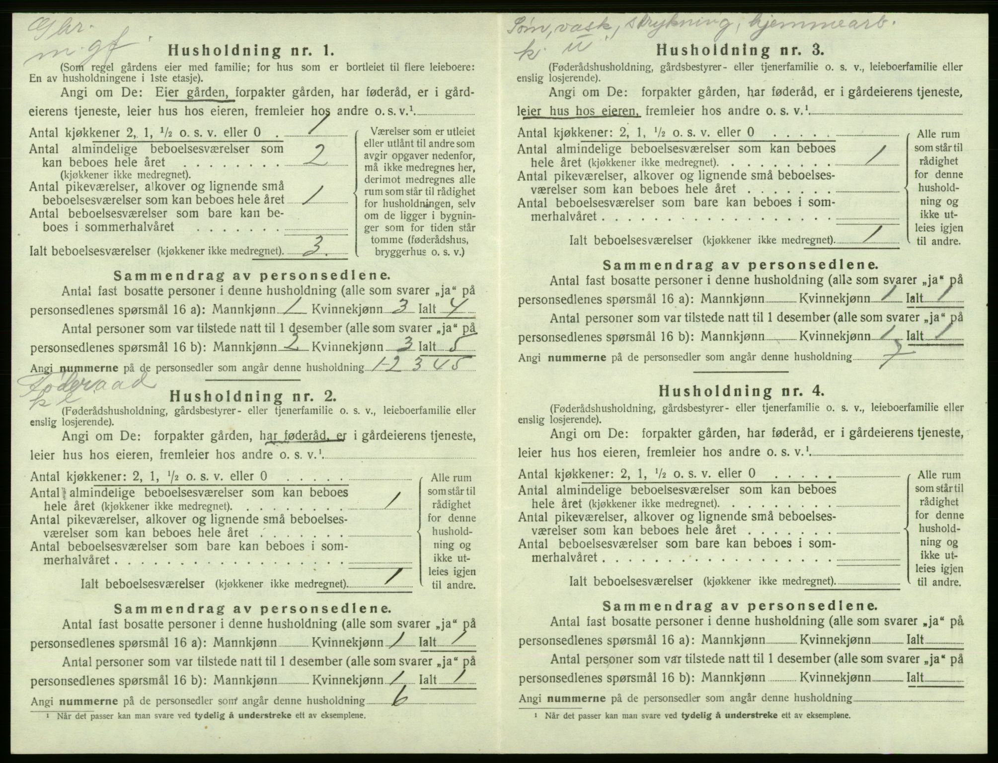 SAB, 1920 census for Tysnes, 1920, p. 1034