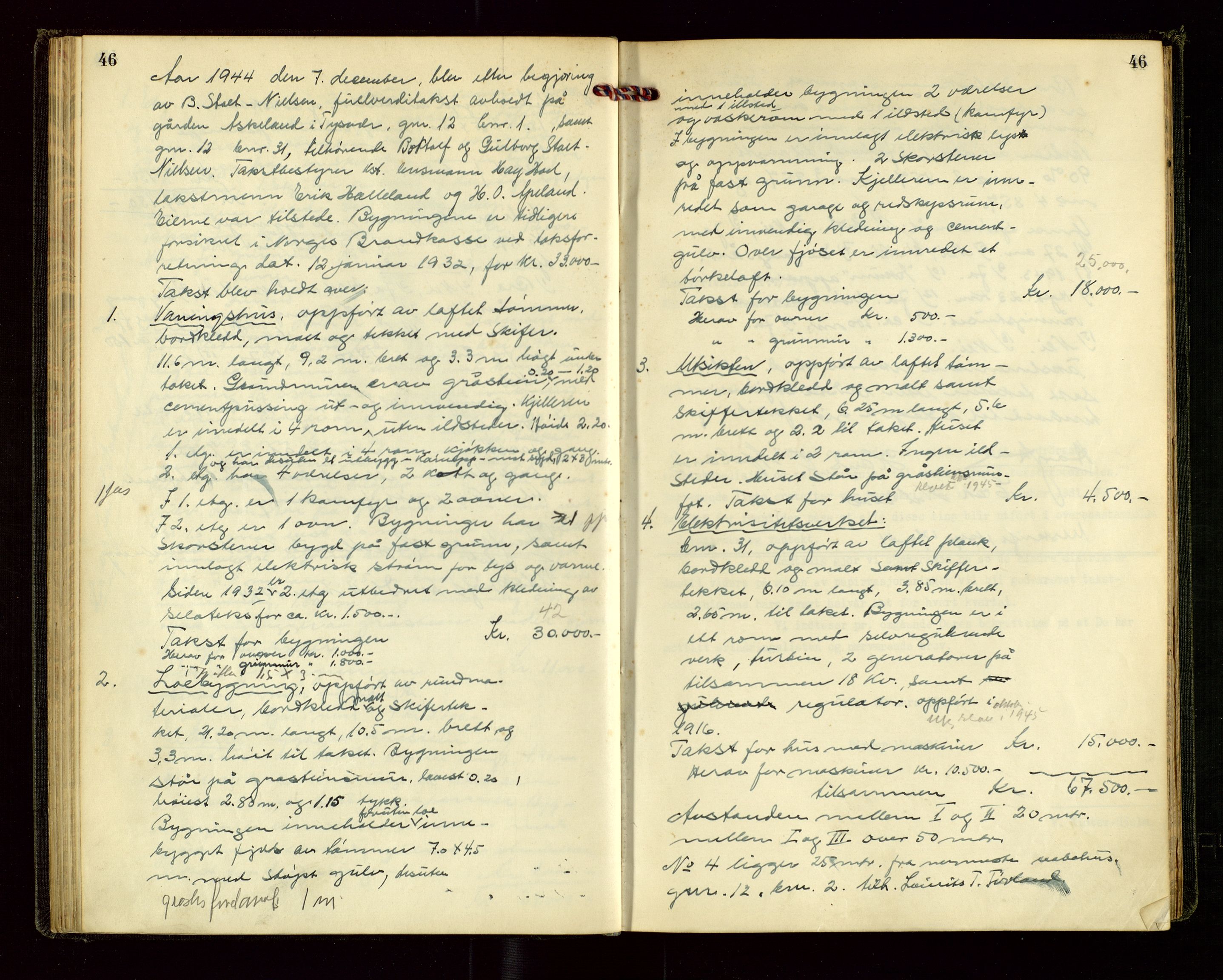 Tysvær lensmannskontor, AV/SAST-A-100192/Goa/L0002: "Brandtakstprotokol for lensmanden i Tysvær", 1916-1952, p. 46