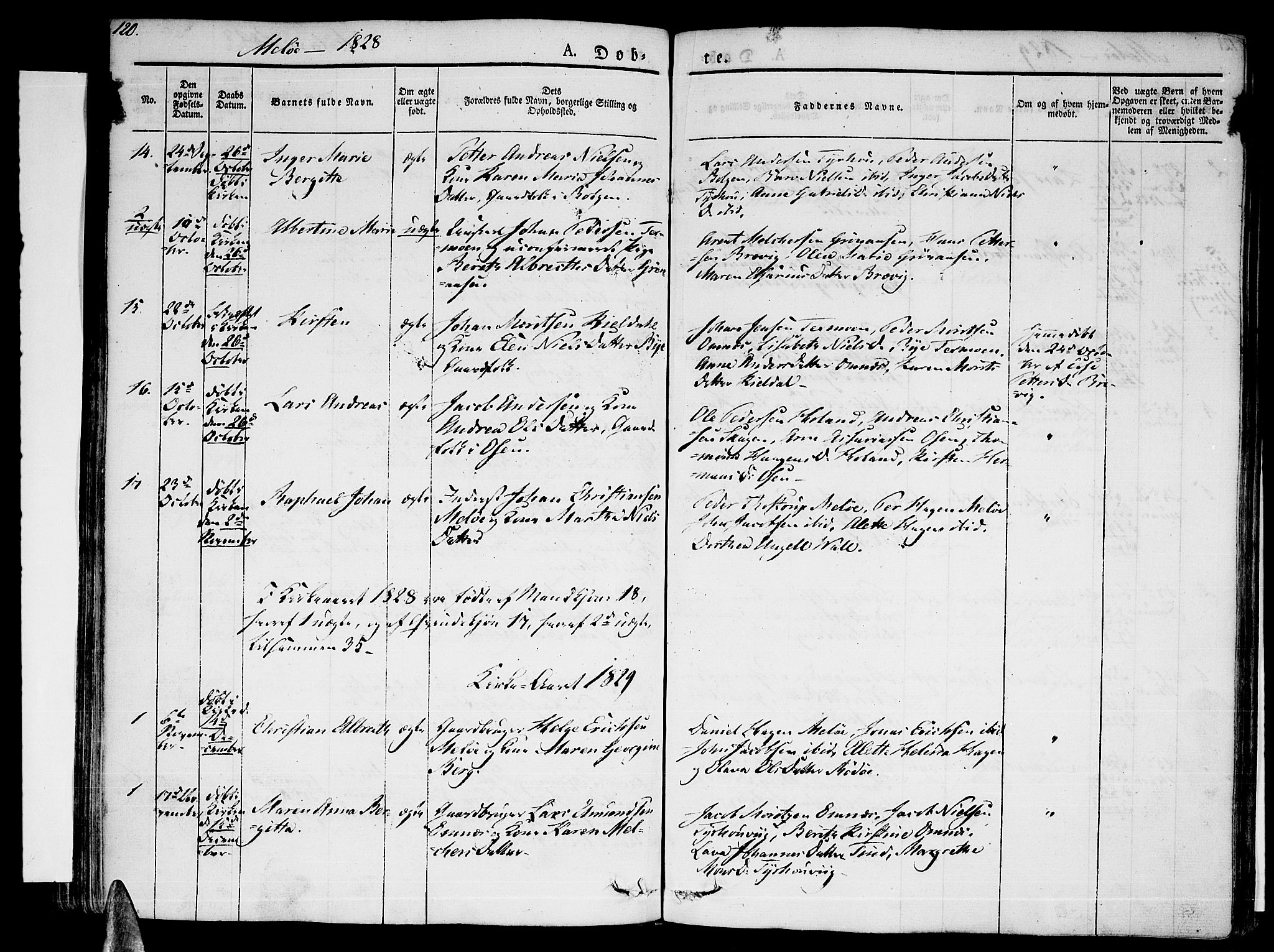 Ministerialprotokoller, klokkerbøker og fødselsregistre - Nordland, SAT/A-1459/841/L0598: Parish register (official) no. 841A06 /2, 1825-1844, p. 120