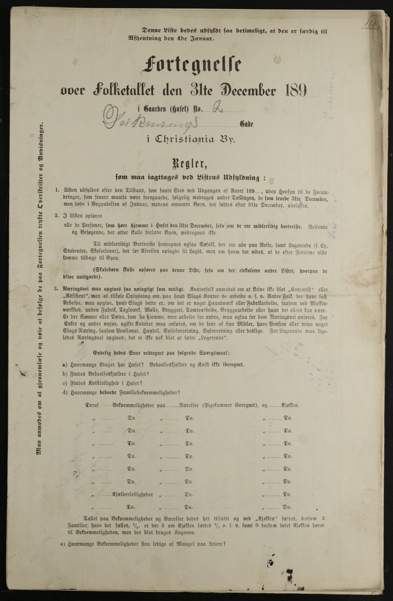 OBA, Municipal Census 1901 for Kristiania, 1901, p. 2501