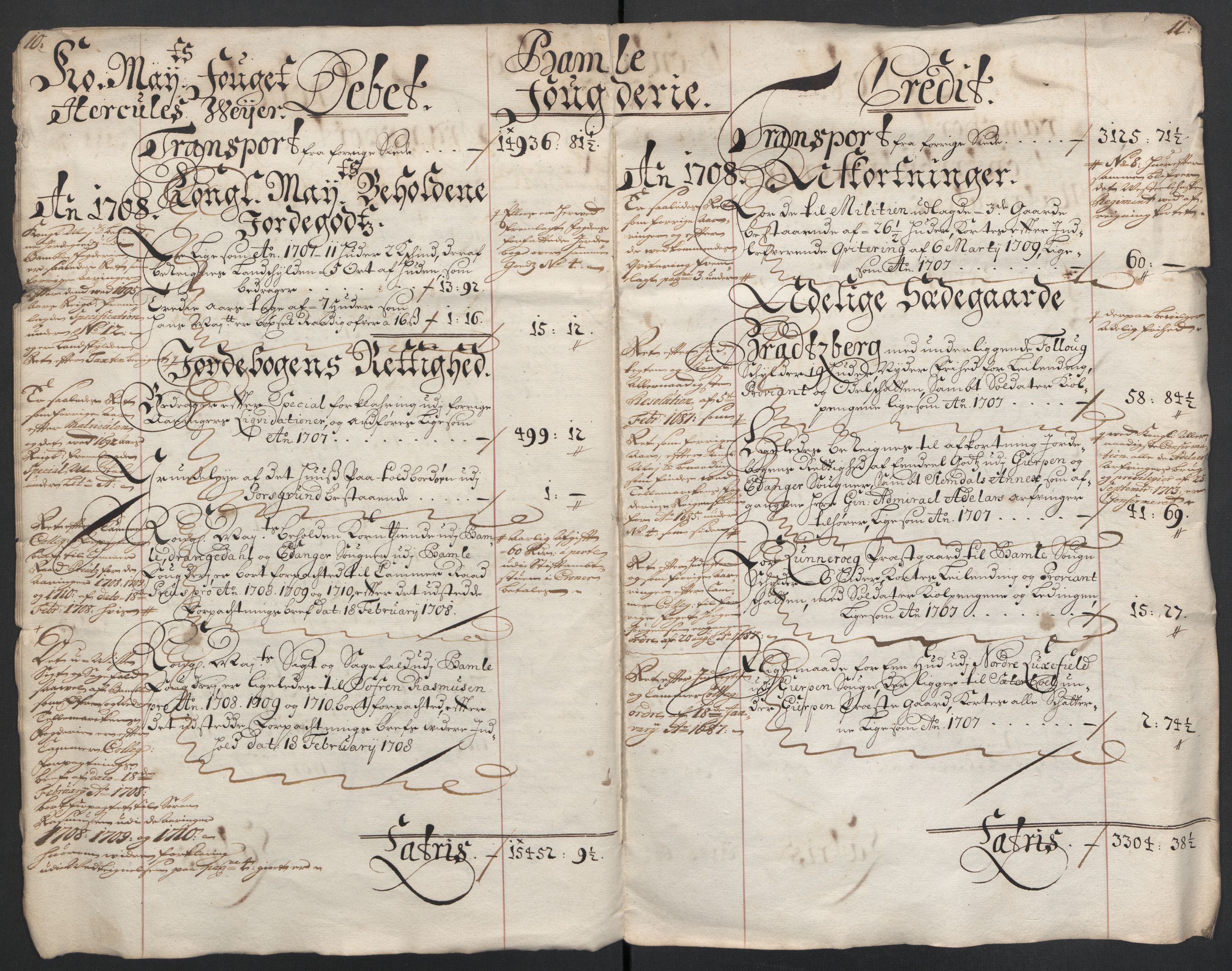 Rentekammeret inntil 1814, Reviderte regnskaper, Fogderegnskap, AV/RA-EA-4092/R36/L2118: Fogderegnskap Øvre og Nedre Telemark og Bamble, 1708-1709, p. 8