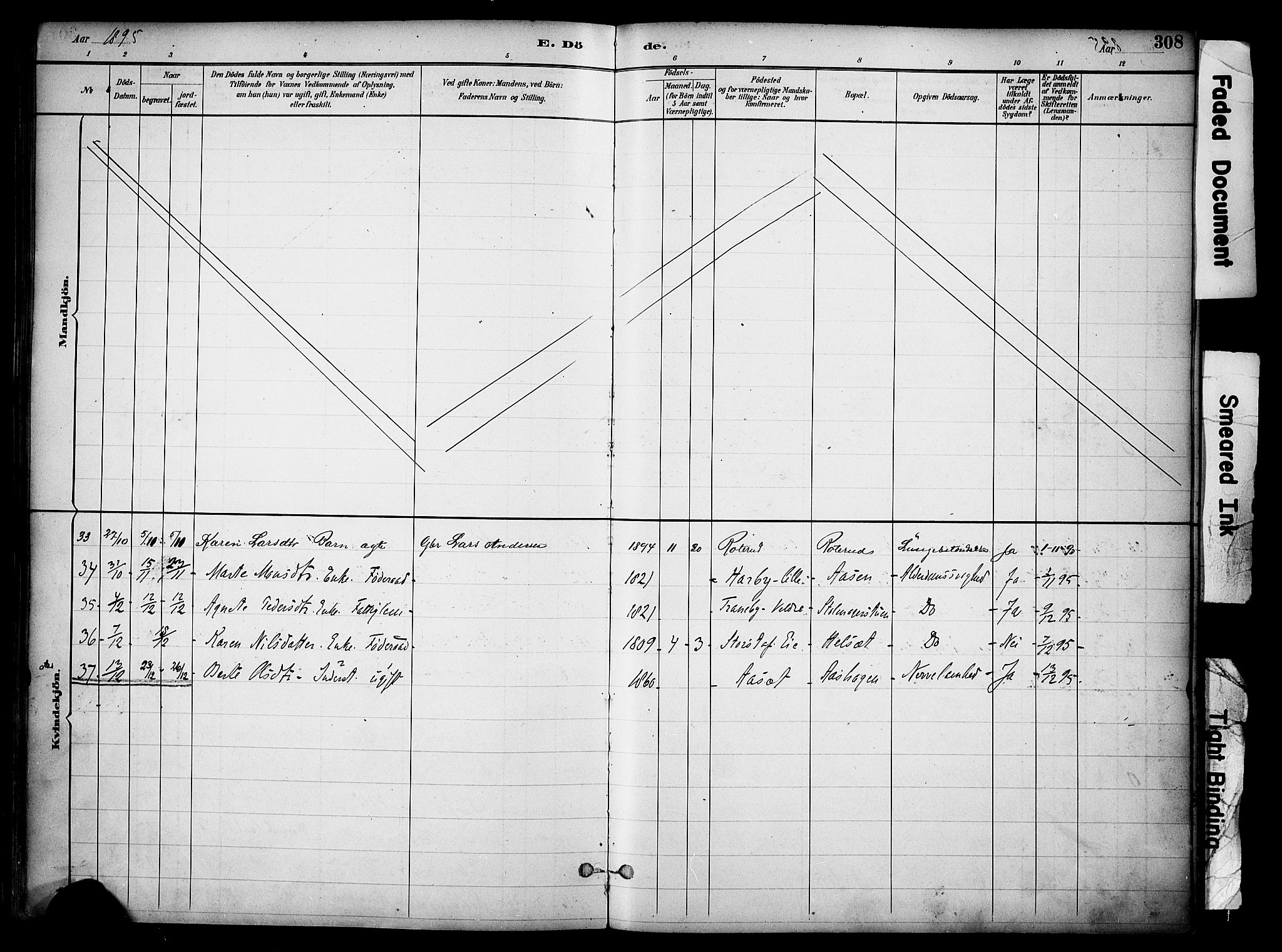 Ringsaker prestekontor, AV/SAH-PREST-014/K/Ka/L0017: Parish register (official) no. 17, 1891-1902, p. 308