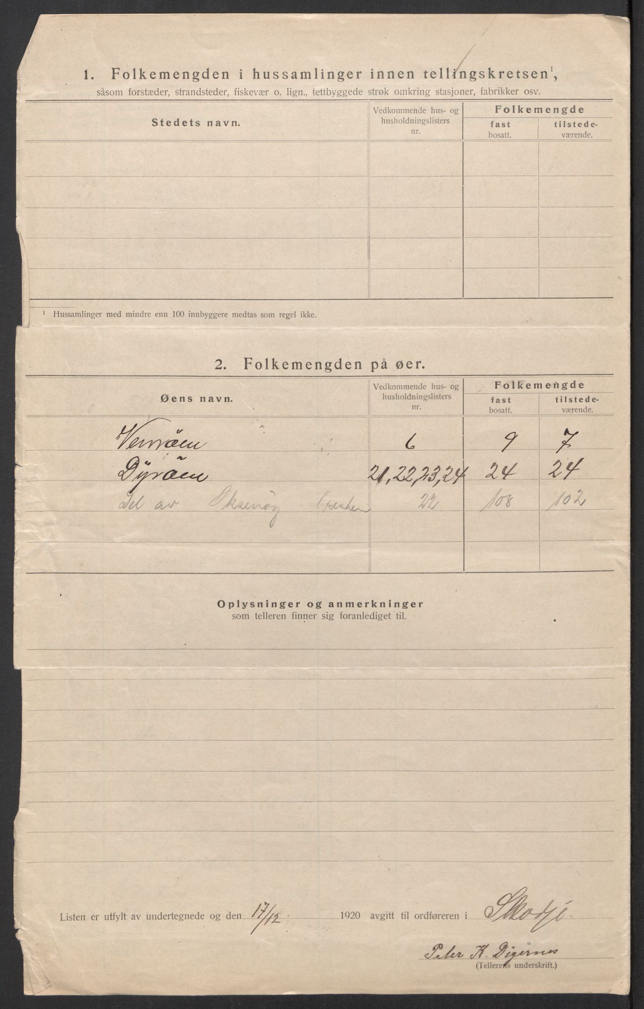 SAT, 1920 census for Skodje, 1920, p. 35
