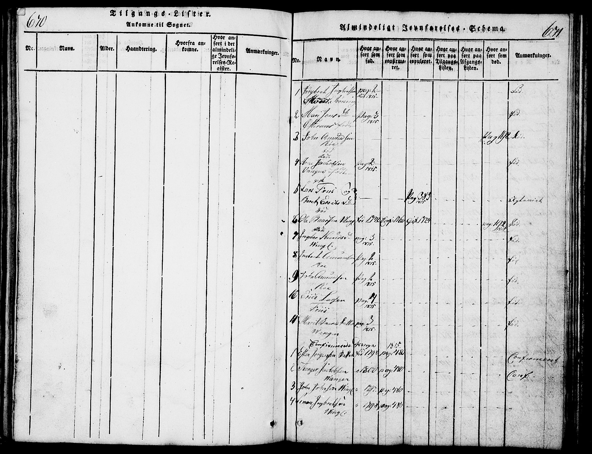 Tolga prestekontor, SAH/PREST-062/L/L0003: Parish register (copy) no. 3, 1815-1862, p. 670-671