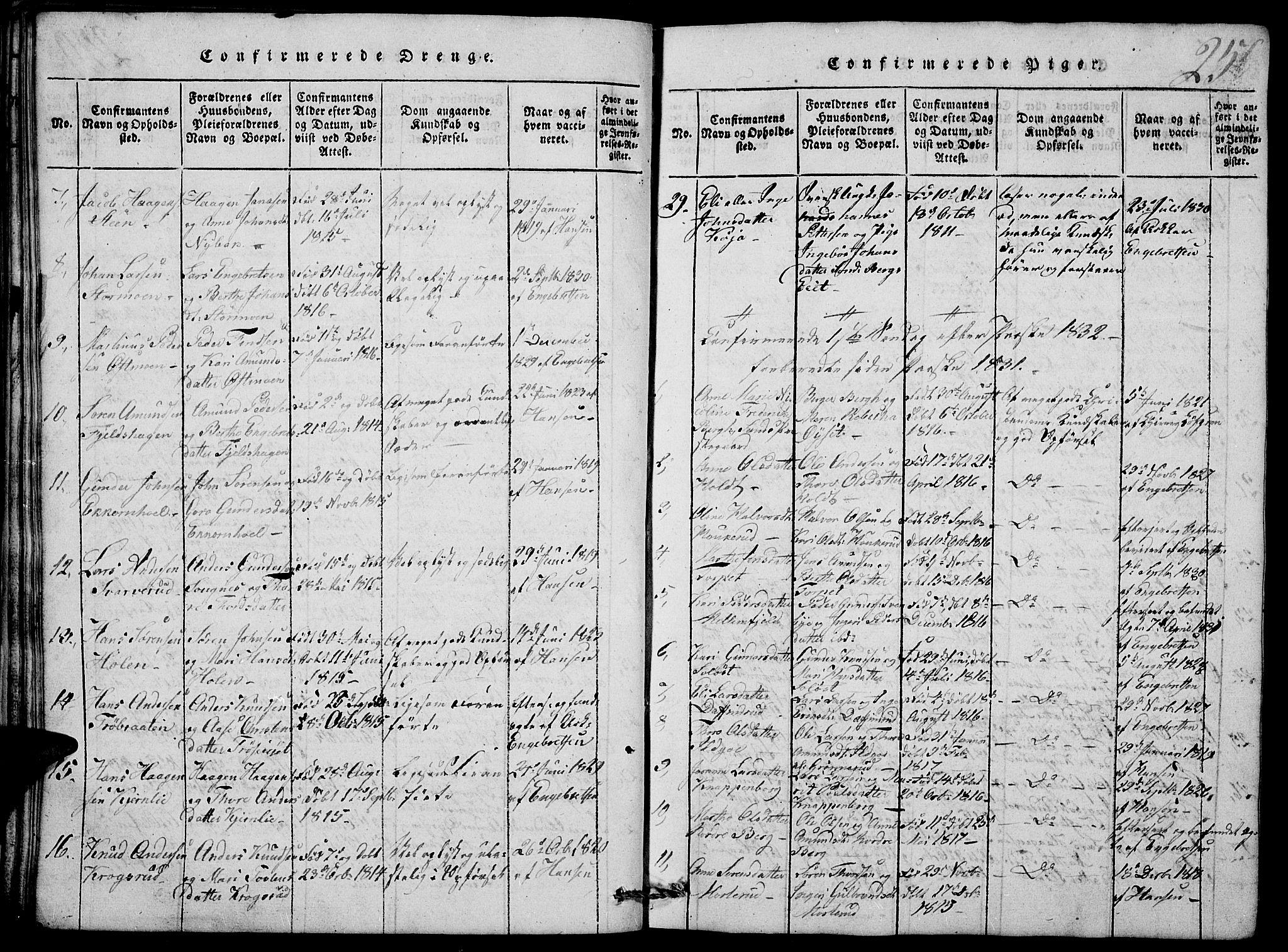 Nord-Odal prestekontor, AV/SAH-PREST-032/H/Ha/Hab/L0001: Parish register (copy) no. 1, 1819-1838, p. 250