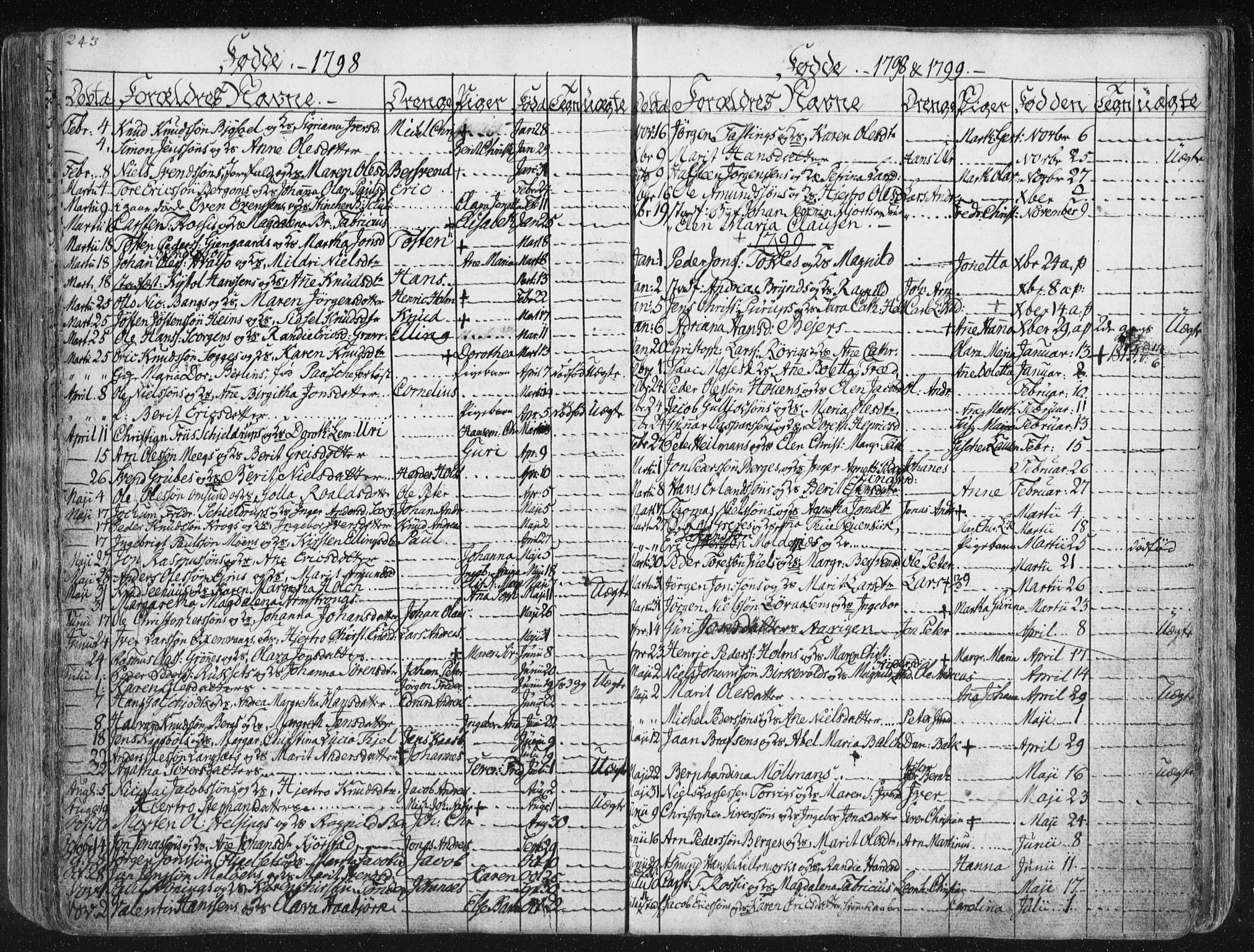 Ministerialprotokoller, klokkerbøker og fødselsregistre - Møre og Romsdal, SAT/A-1454/572/L0841: Parish register (official) no. 572A04, 1784-1819, p. 243