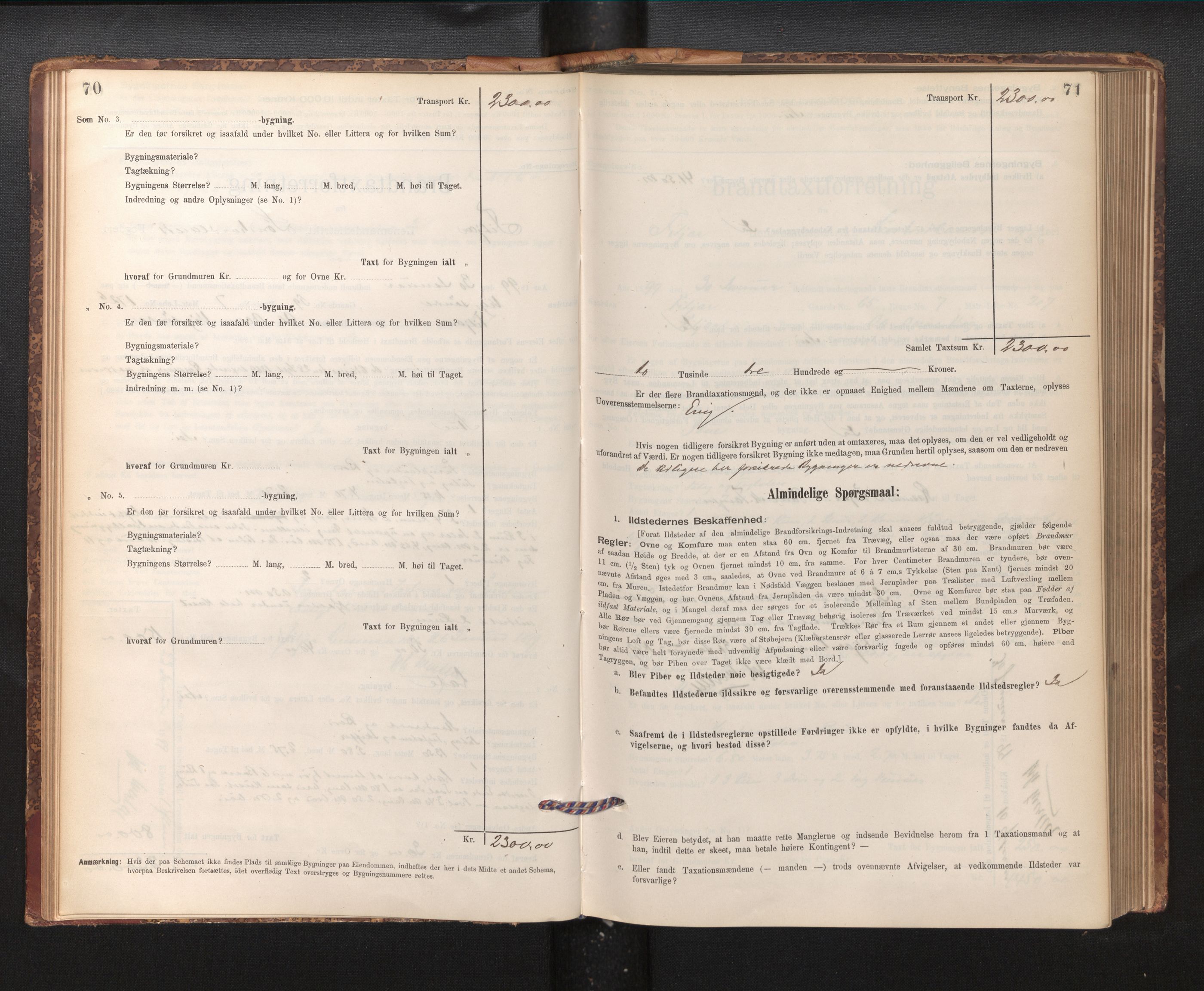 Lensmannen i Fitjar, AV/SAB-A-32001/0012/L0001: Branntakstprotokoll, skjematakst, 1895-1948, p. 70-71