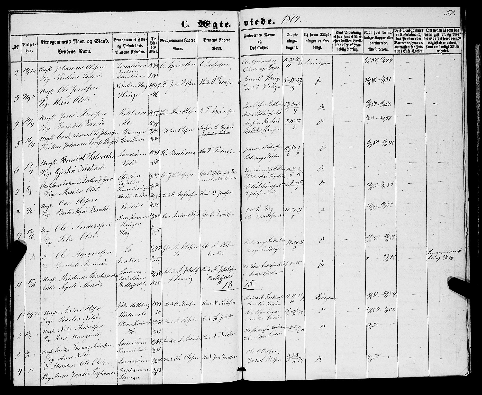 Lærdal sokneprestembete, SAB/A-81201: Parish register (official) no. A 15, 1853-1877, p. 51