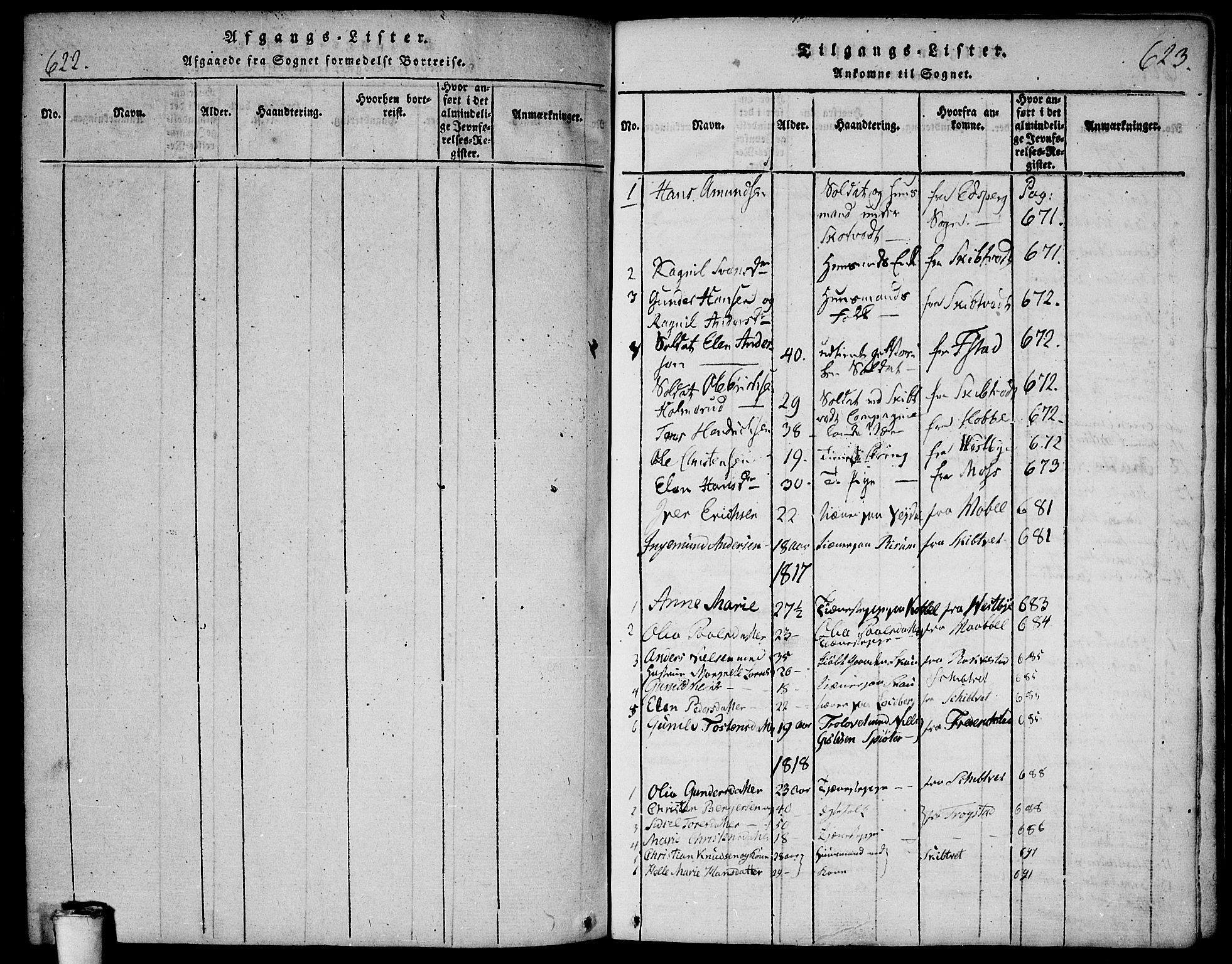 Våler prestekontor Kirkebøker, SAO/A-11083/F/Fa/L0005: Parish register (official) no. I 5, 1815-1839, p. 622-623