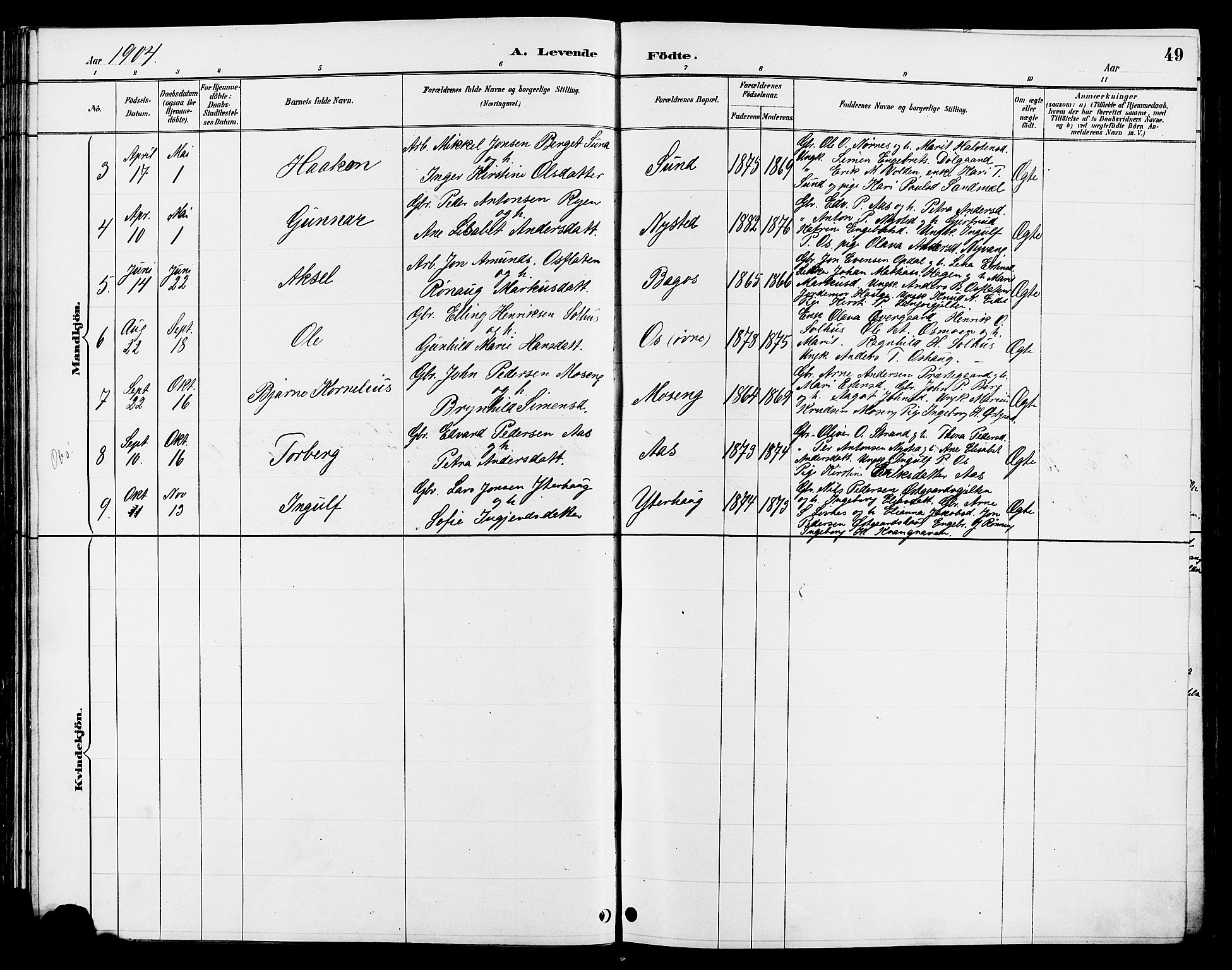 Tolga prestekontor, AV/SAH-PREST-062/L/L0008: Parish register (copy) no. 8, 1887-1912, p. 49