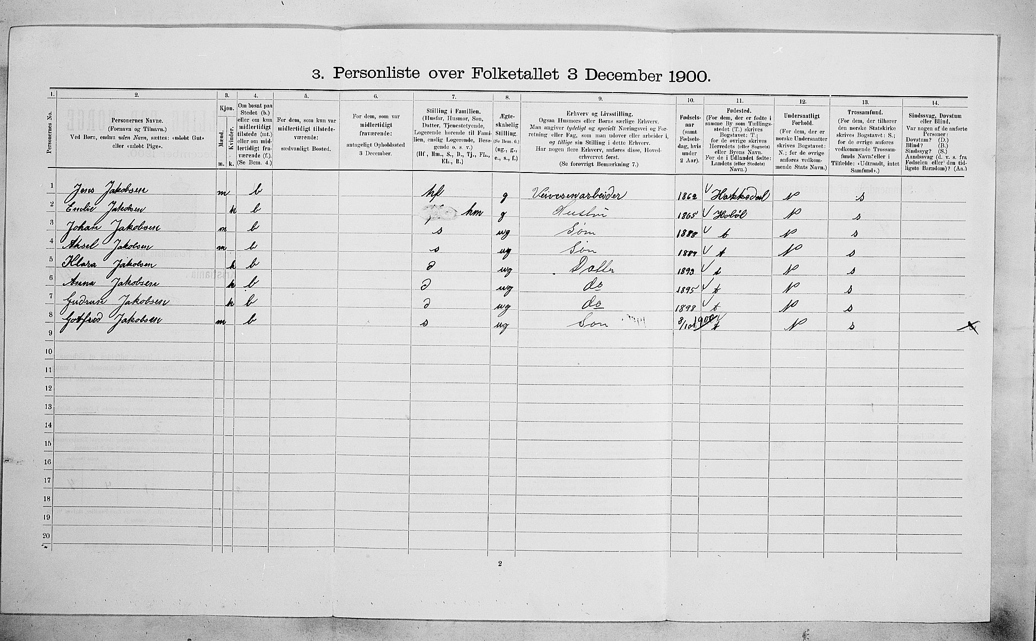 SAO, 1900 census for Kristiania, 1900, p. 34049