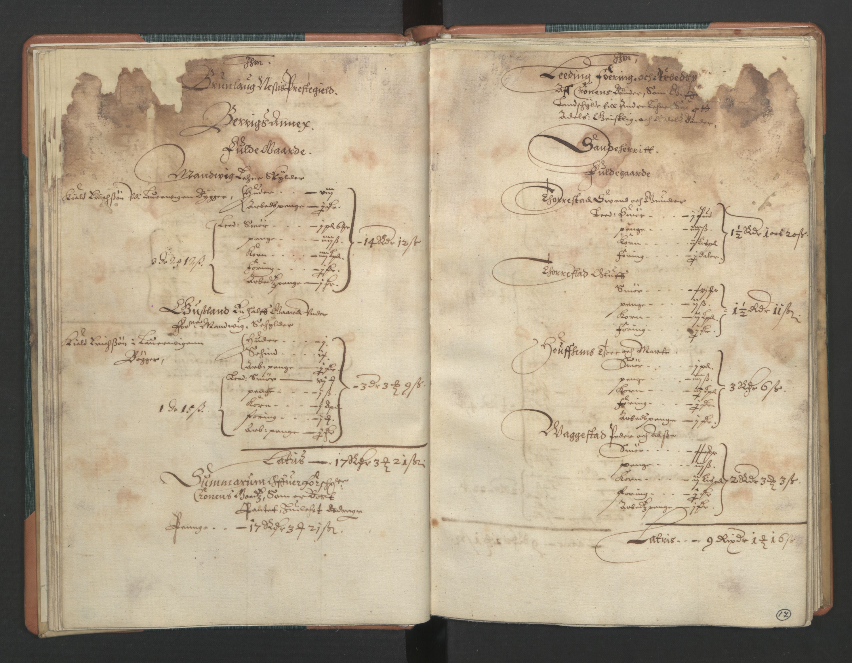 Rentekammeret inntil 1814, Realistisk ordnet avdeling, RA/EA-4070/L/L0015/0002: Tønsberg lagdømme. Brunla len: / Brunla len. Kronens jordebok, 1661, p. 16b-17a