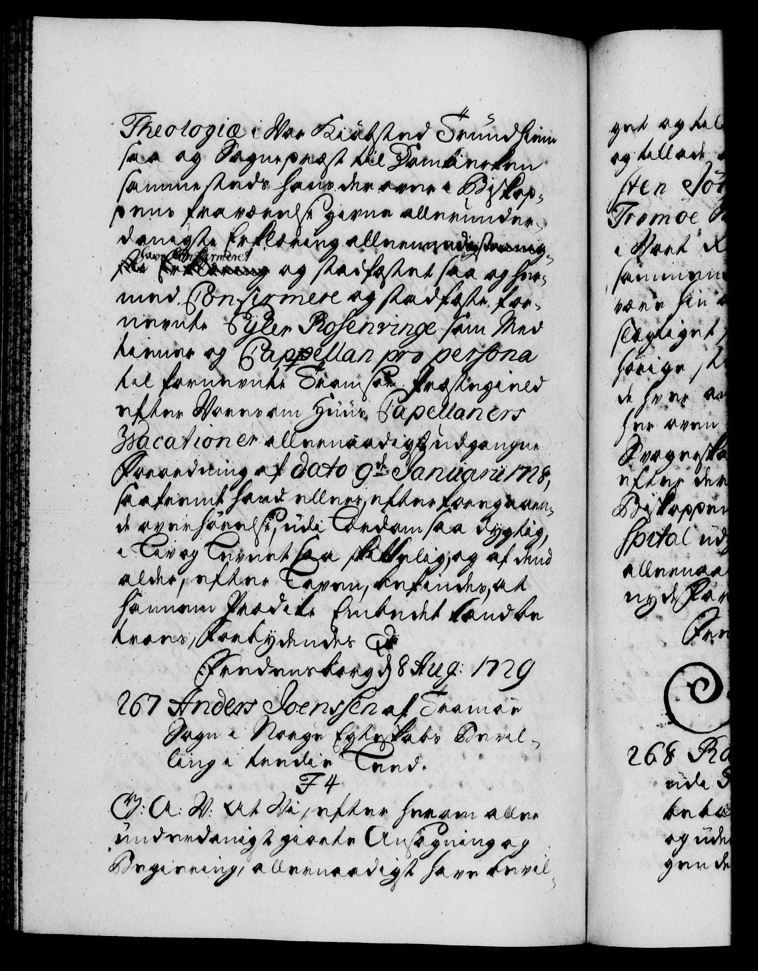 Danske Kanselli 1572-1799, AV/RA-EA-3023/F/Fc/Fca/Fcaa/L0026: Norske registre, 1729-1730, p. 208b