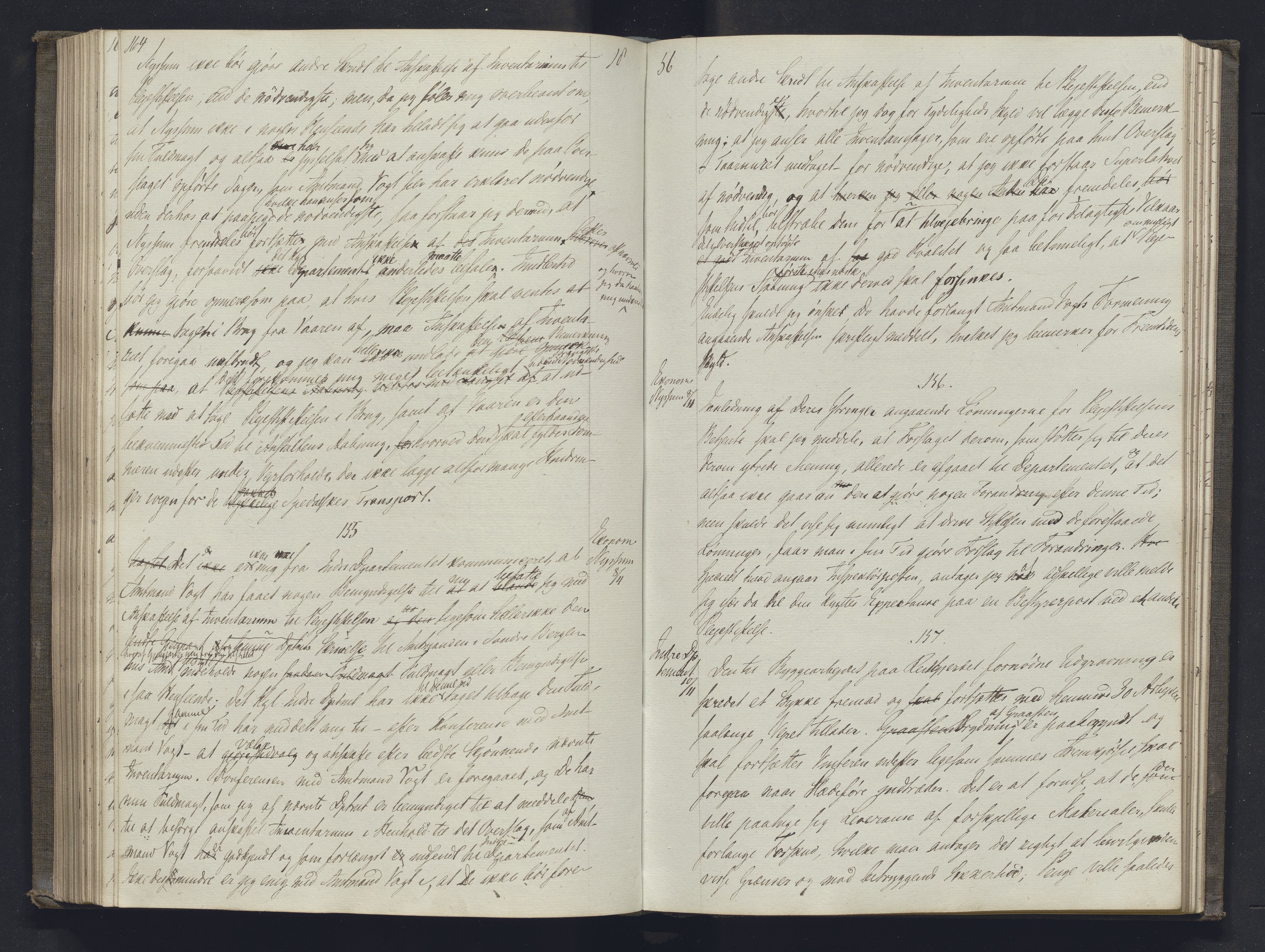 Lepraarkiver - Overlegen for den spedalske sykdom, AV/SAB-A-61001/B.b/L0001: Kopibok, 1854-1858, p. 164-165