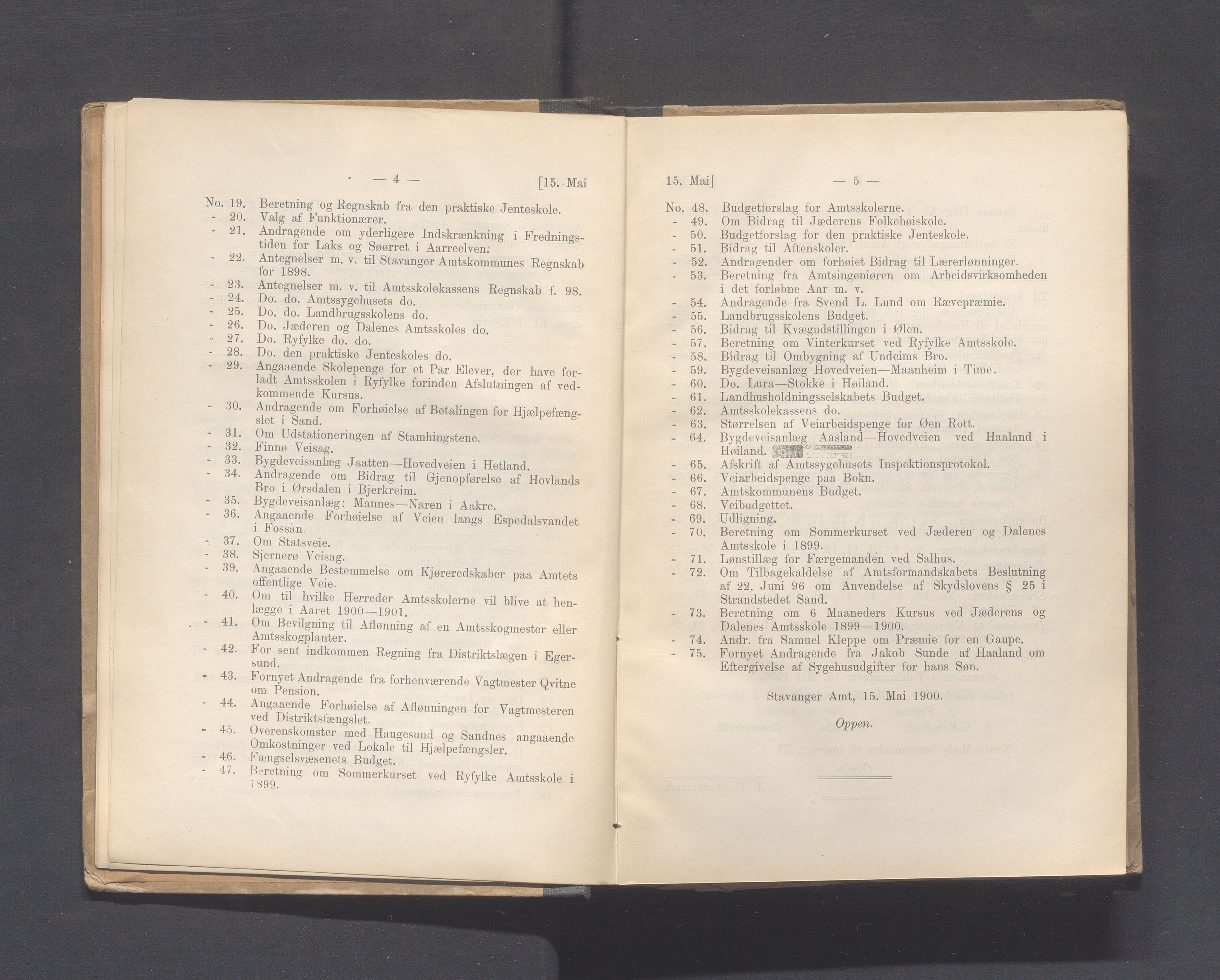 Rogaland fylkeskommune - Fylkesrådmannen , IKAR/A-900/A, 1900, p. 10