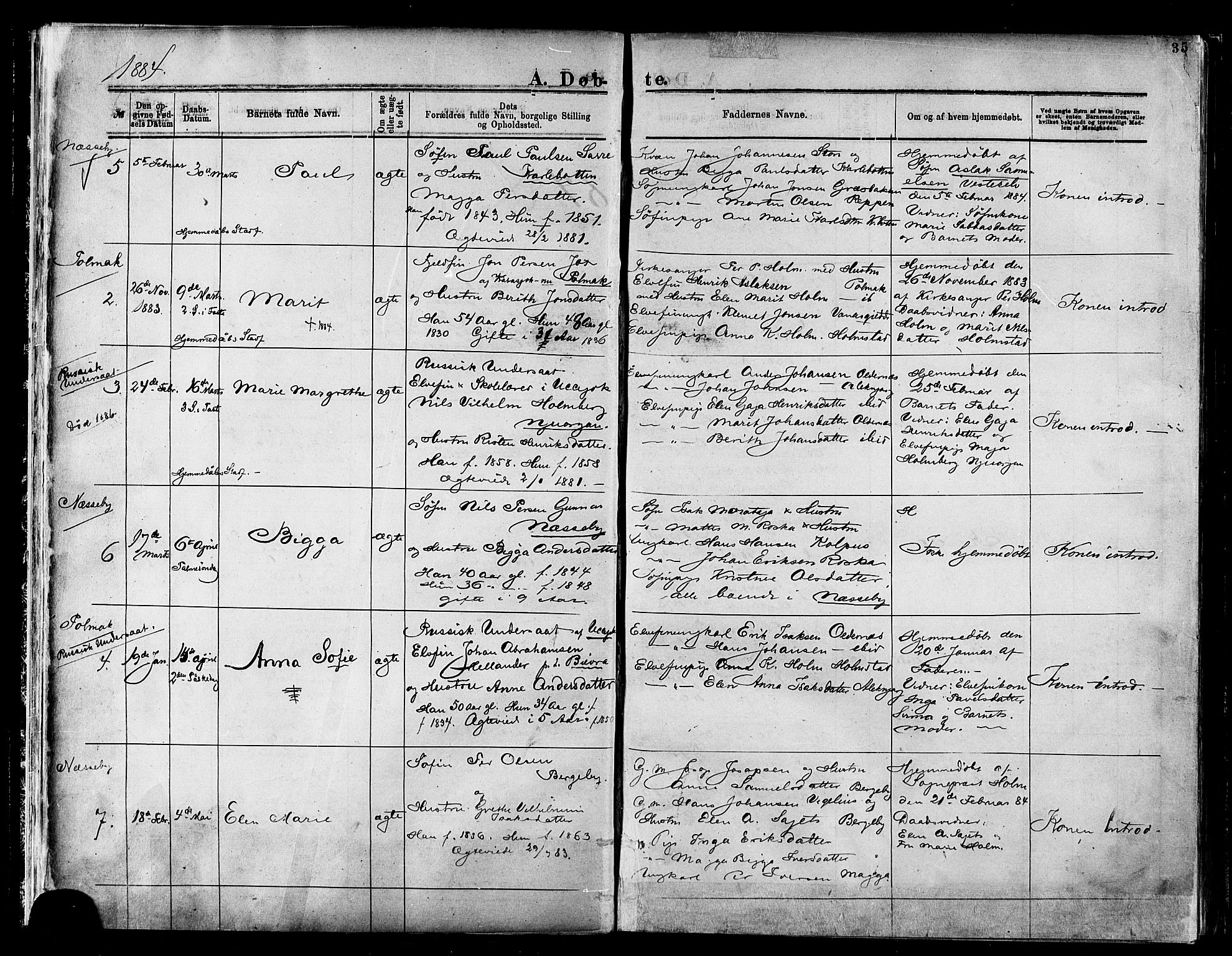 Nesseby sokneprestkontor, AV/SATØ-S-1330/H/Ha/L0004kirke: Parish register (official) no. 4, 1877-1884, p. 35