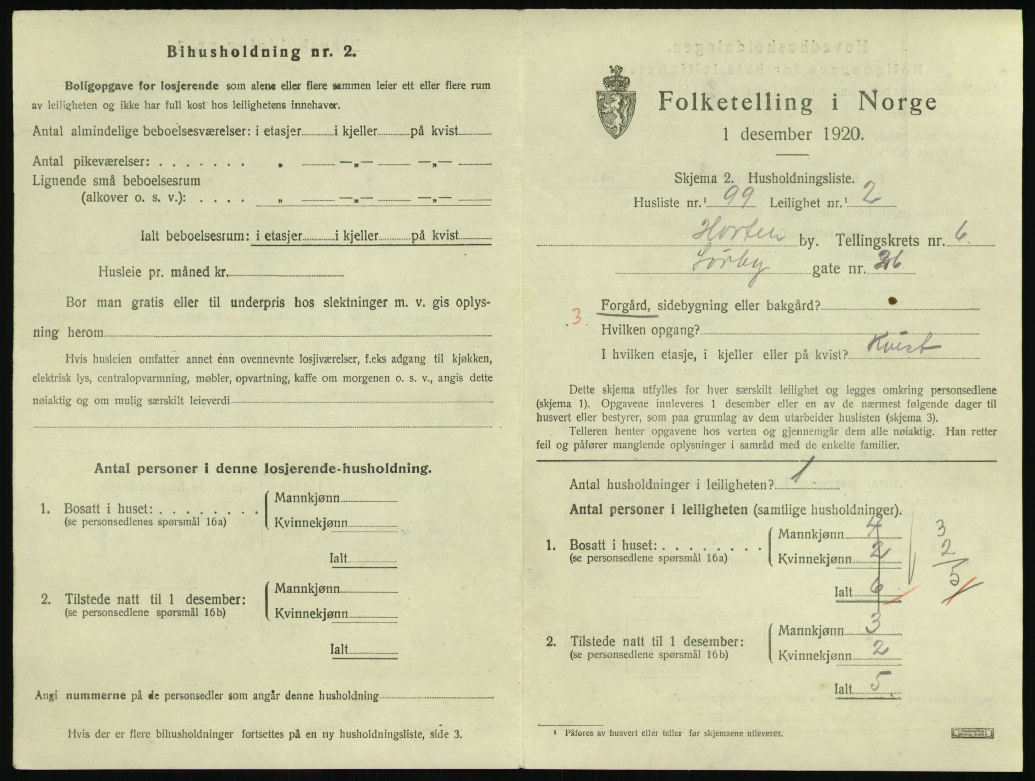 SAKO, 1920 census for Horten, 1920, p. 6761