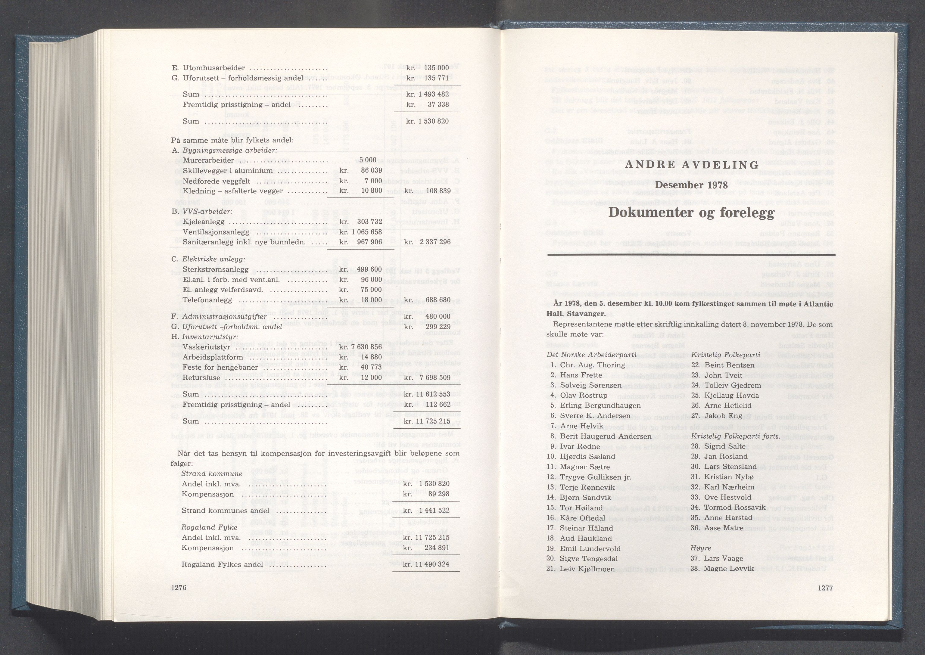 Rogaland fylkeskommune - Fylkesrådmannen , IKAR/A-900/A/Aa/Aaa/L0098: Møtebok , 1978, p. 1276-1277