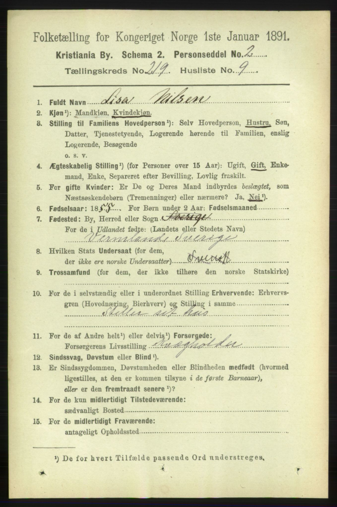 RA, 1891 census for 0301 Kristiania, 1891, p. 130246