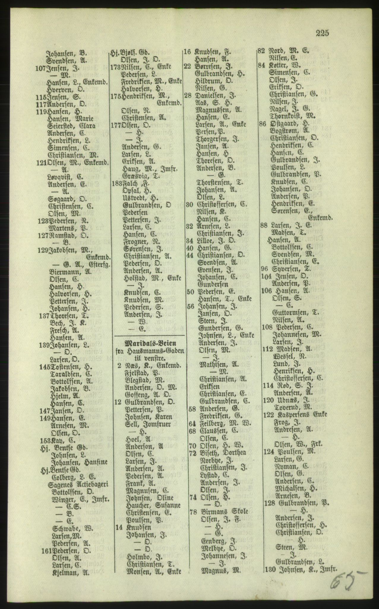 Kristiania/Oslo adressebok, PUBL/-, 1879, p. 225