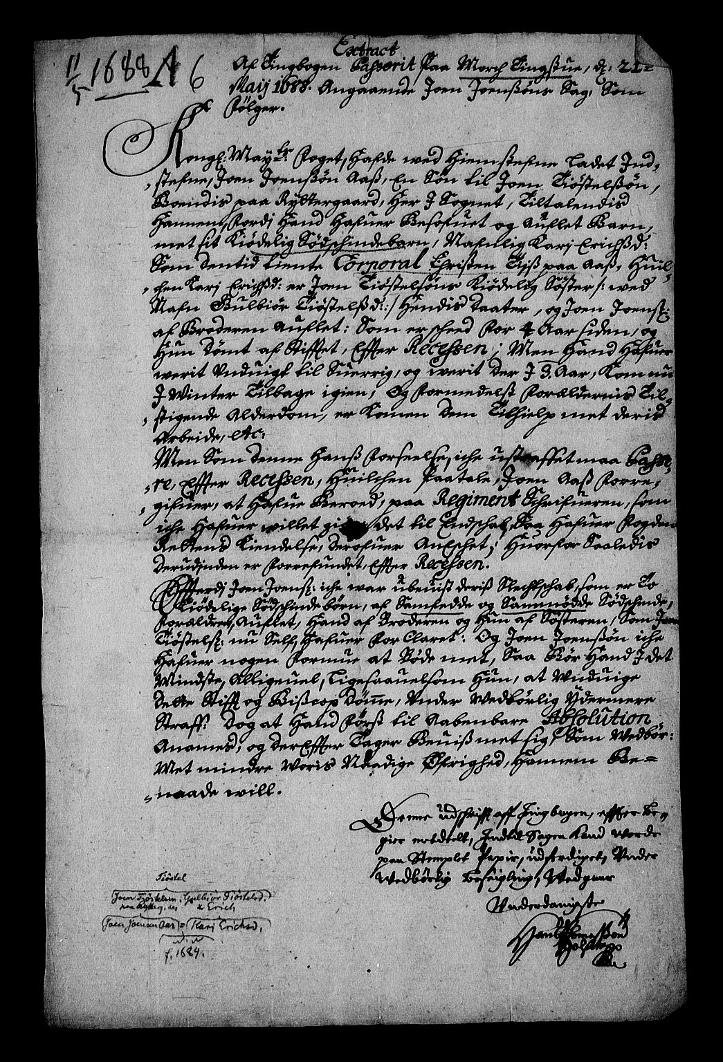 Stattholderembetet 1572-1771, RA/EA-2870/Af/L0002: Avskrifter av vedlegg til originale supplikker, nummerert i samsvar med supplikkbøkene, 1687-1689, p. 162