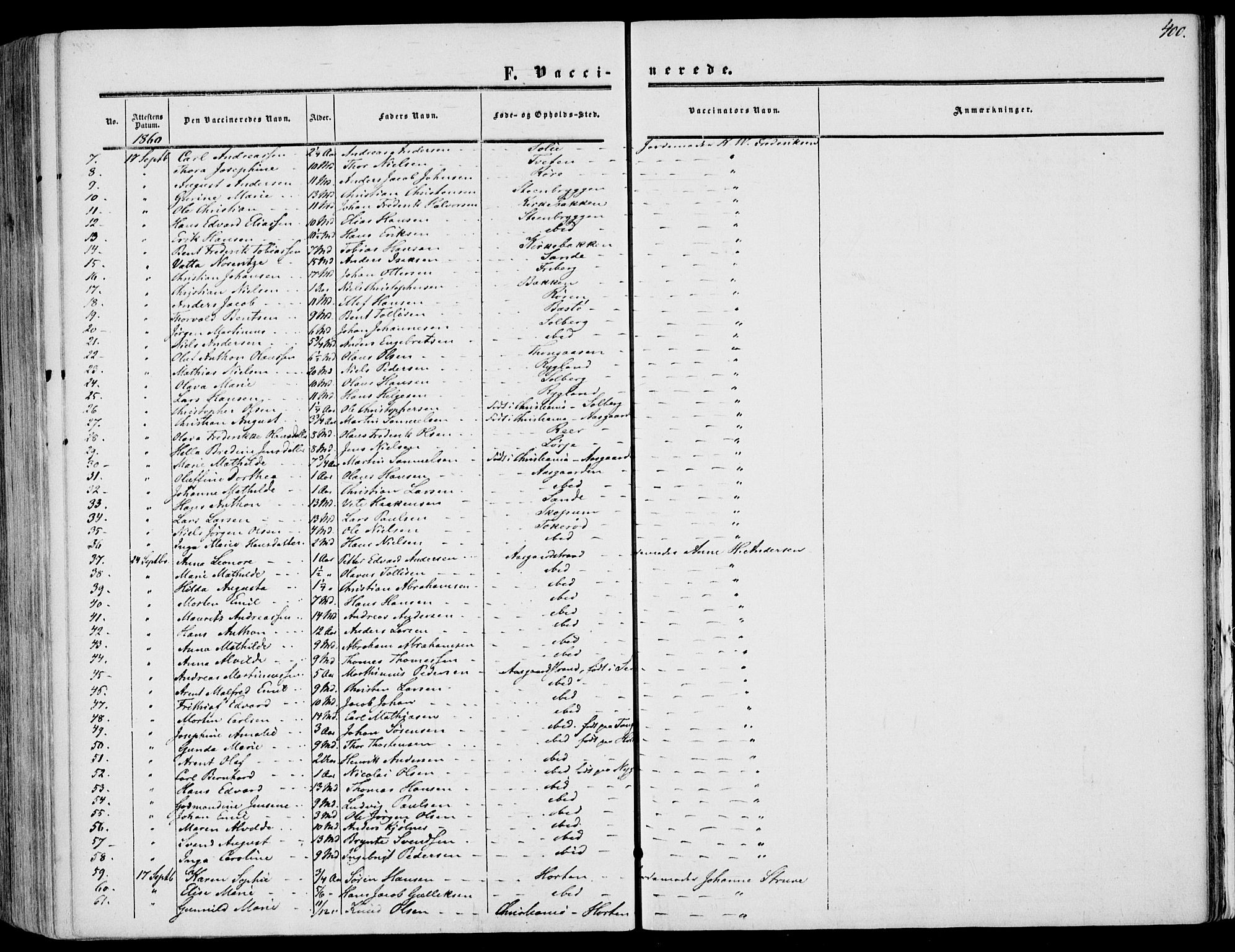 Borre kirkebøker, SAKO/A-338/F/Fa/L0006: Parish register (official) no. I 6, 1852-1862, p. 400