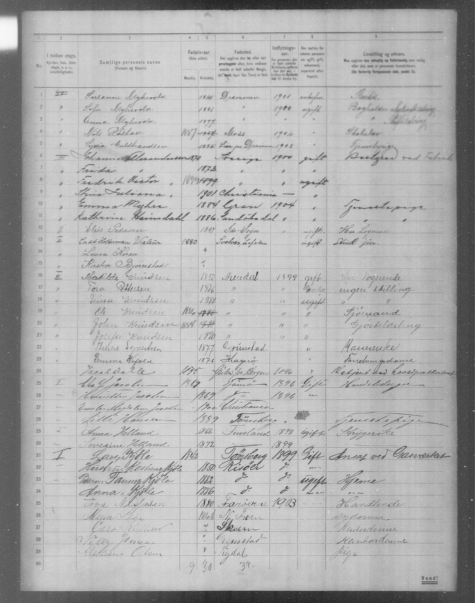 OBA, Municipal Census 1904 for Kristiania, 1904, p. 6500