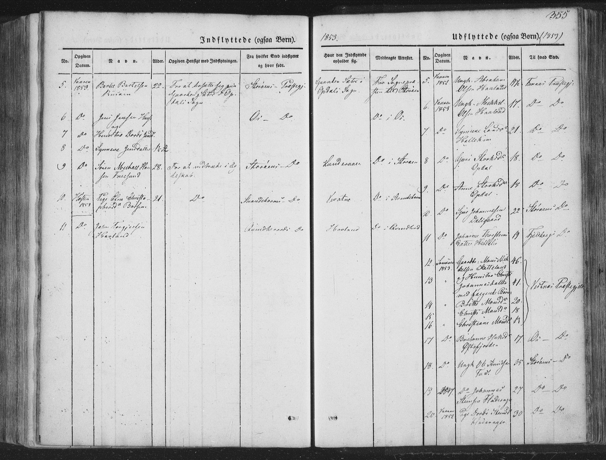 Tysnes sokneprestembete, AV/SAB-A-78601/H/Haa: Parish register (official) no. A 10, 1848-1859, p. 355