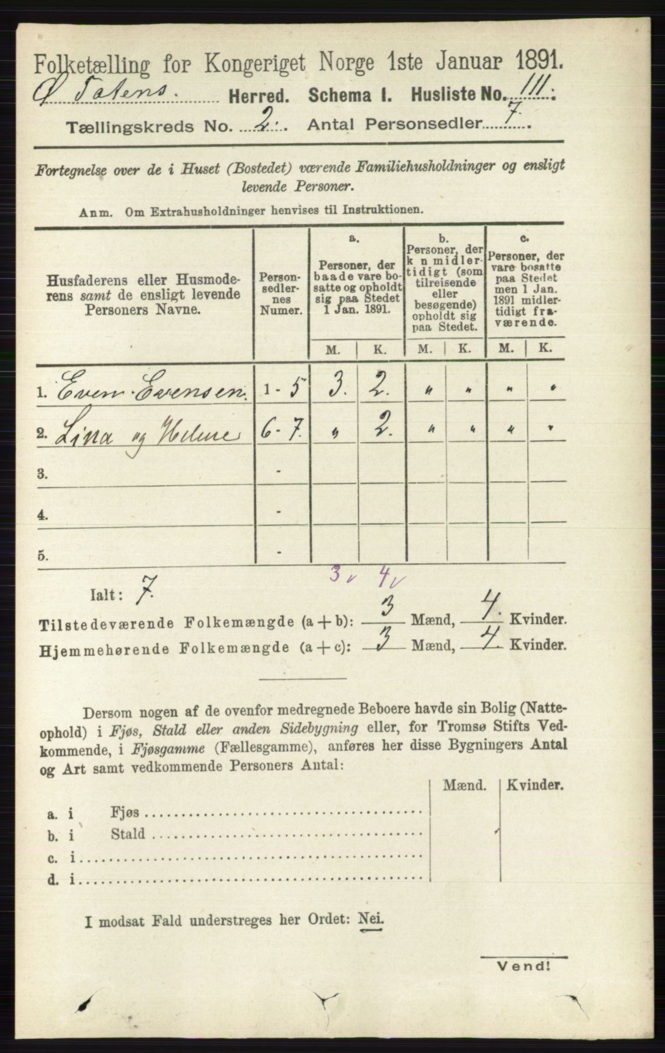 RA, 1891 census for 0528 Østre Toten, 1891, p. 789