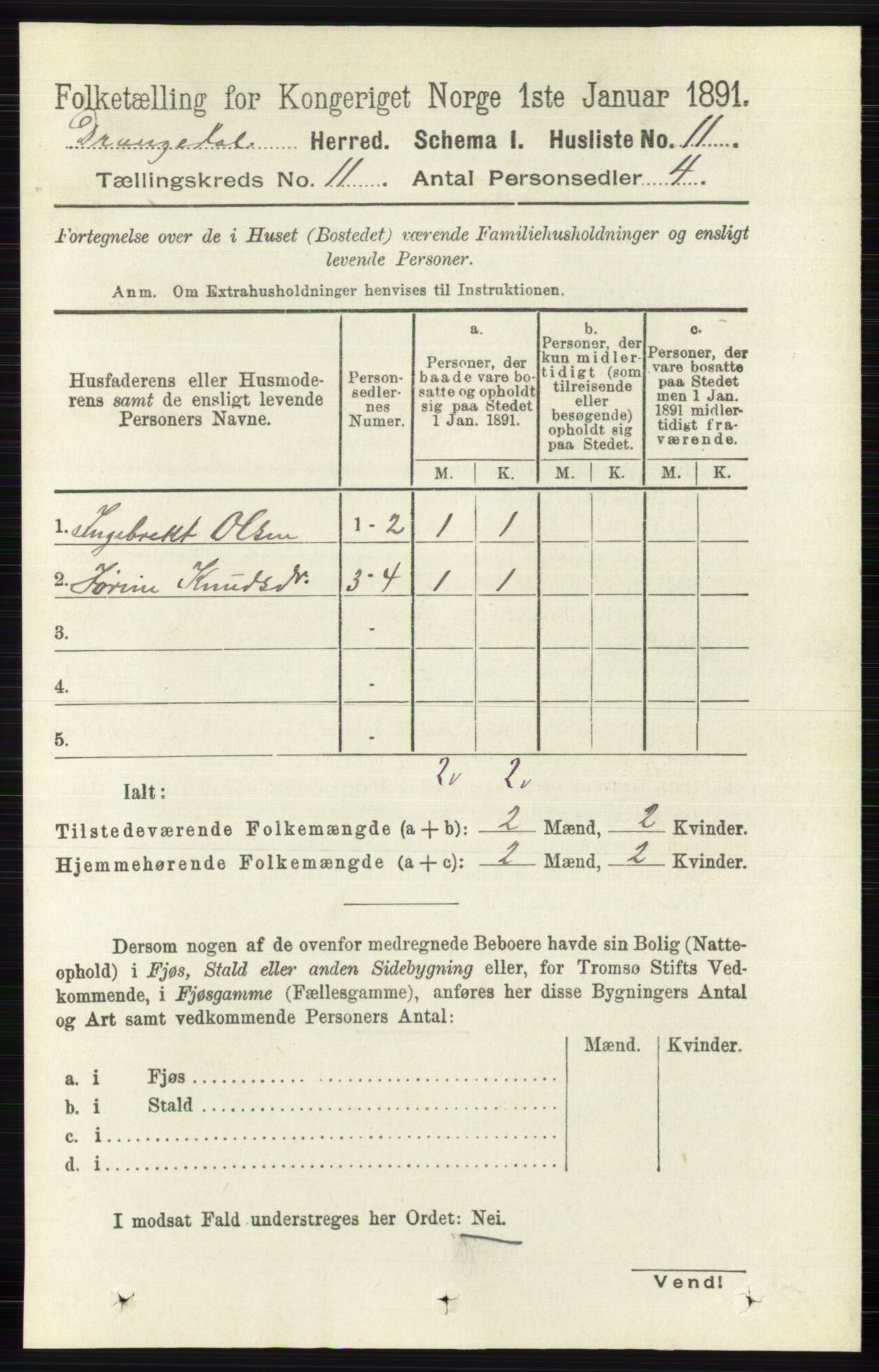 RA, 1891 census for 0817 Drangedal, 1891, p. 3853