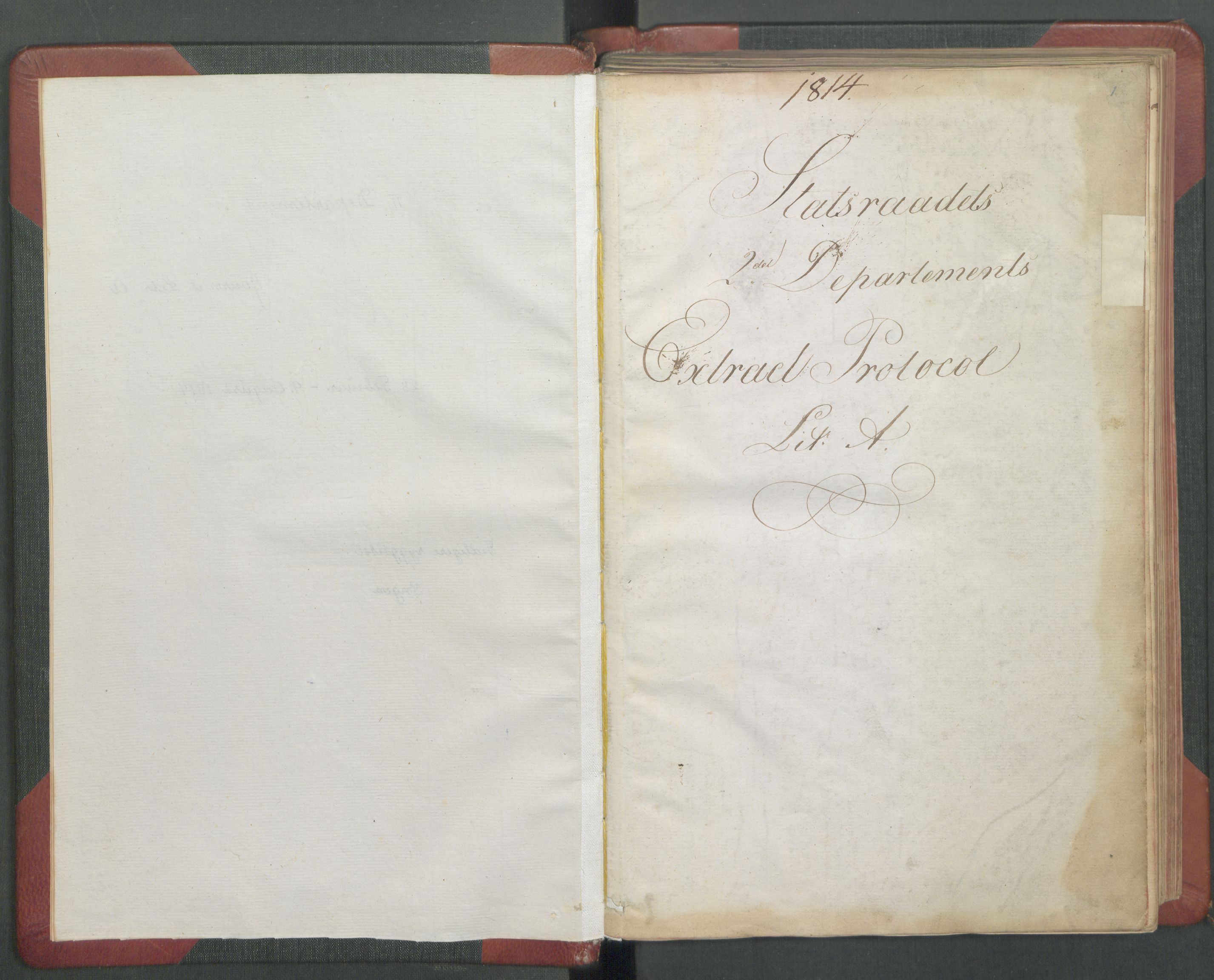 Departementene i 1814, RA/S-3899/Fb/L0029: Journal A 1-900 (ekstraktprotokoll), 1814, p. 1