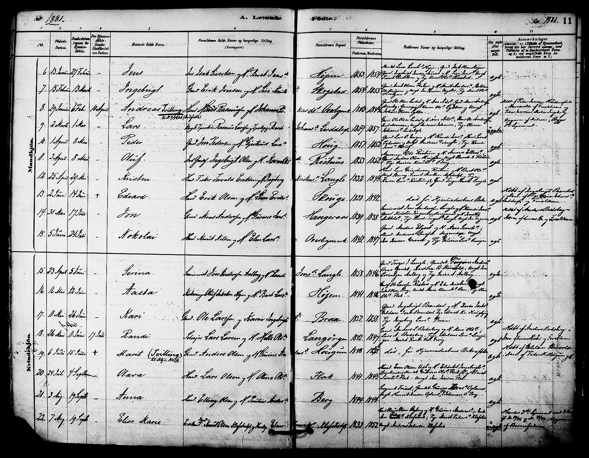 Ministerialprotokoller, klokkerbøker og fødselsregistre - Sør-Trøndelag, AV/SAT-A-1456/612/L0378: Parish register (official) no. 612A10, 1878-1897, p. 11