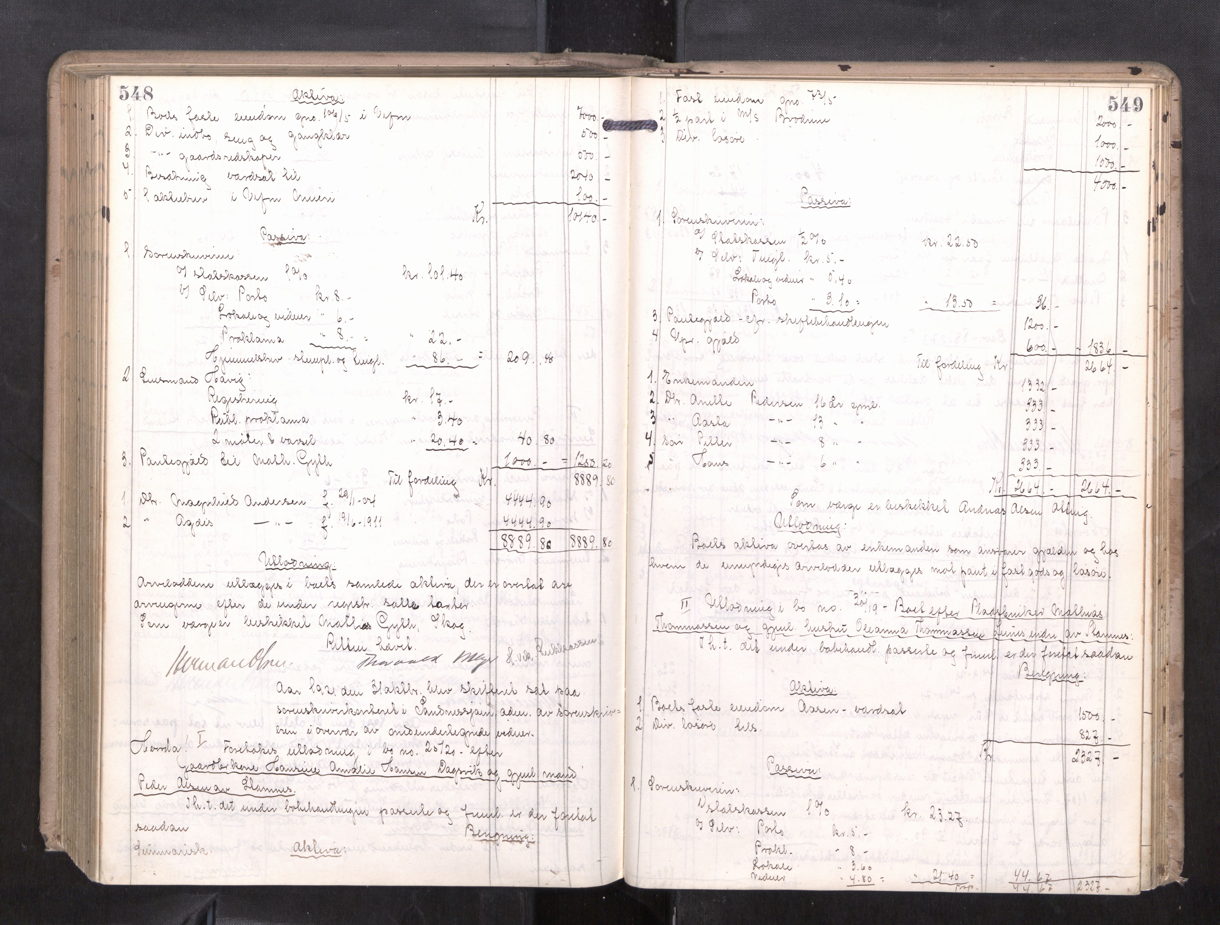 Søndre Helgeland sorenskriveri, AV/SAT-A-4575/1/3/3A/L0009: Skifteutlodningsprot., 1913-1924, p. 548-549