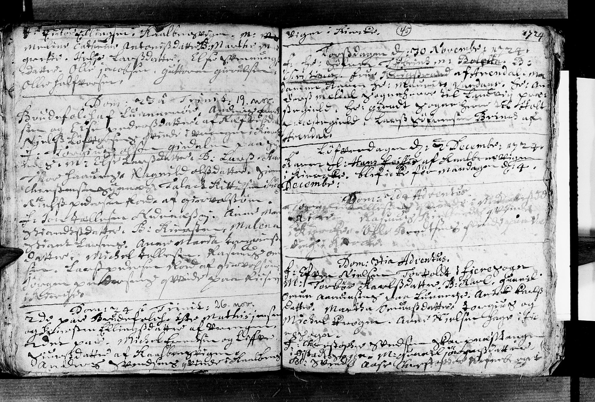 Øyestad sokneprestkontor, AV/SAK-1111-0049/F/Fa/L0003: Parish register (official) no. A 3, 1722-1730, p. 45