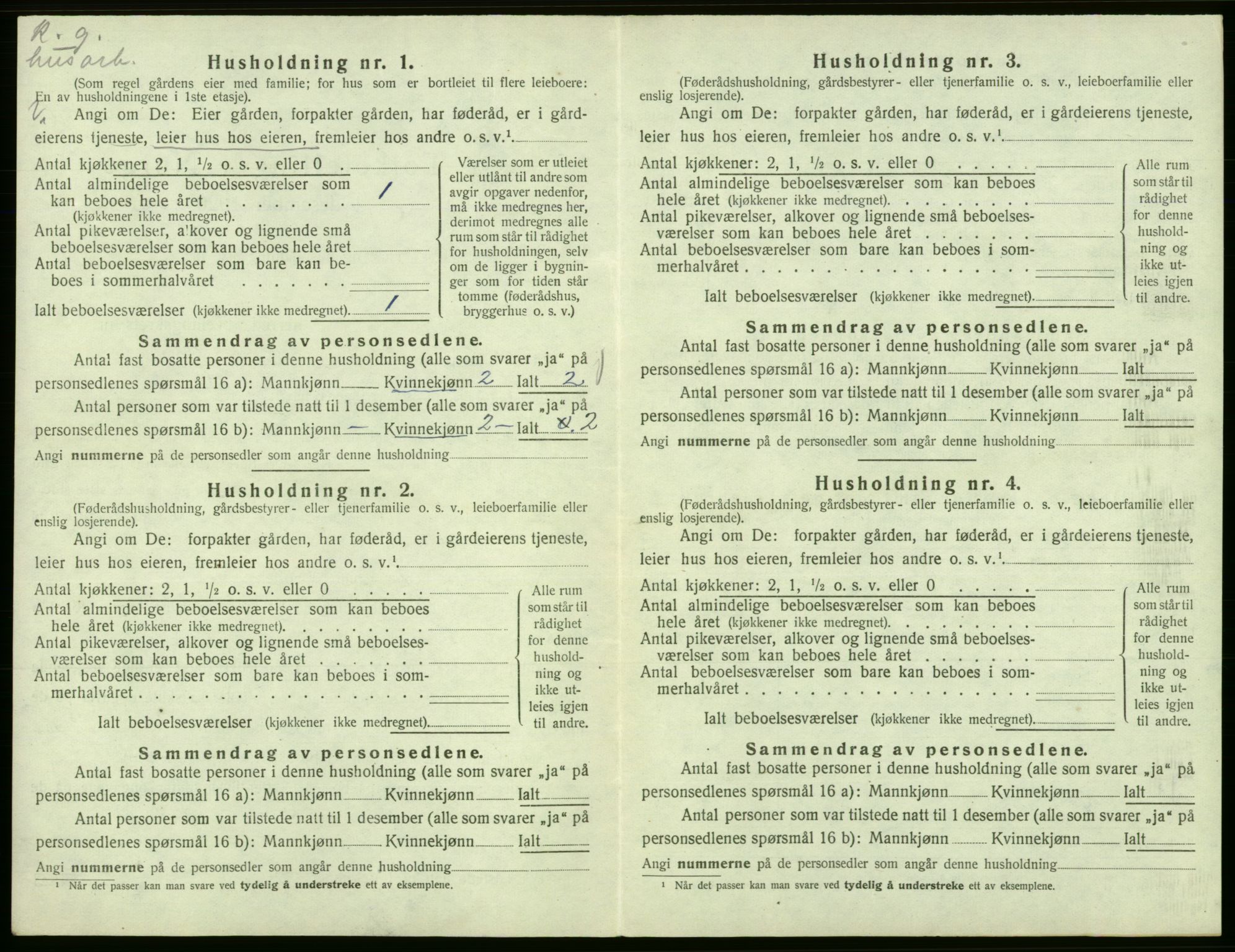 SAB, 1920 census for Fitjar, 1920, p. 819