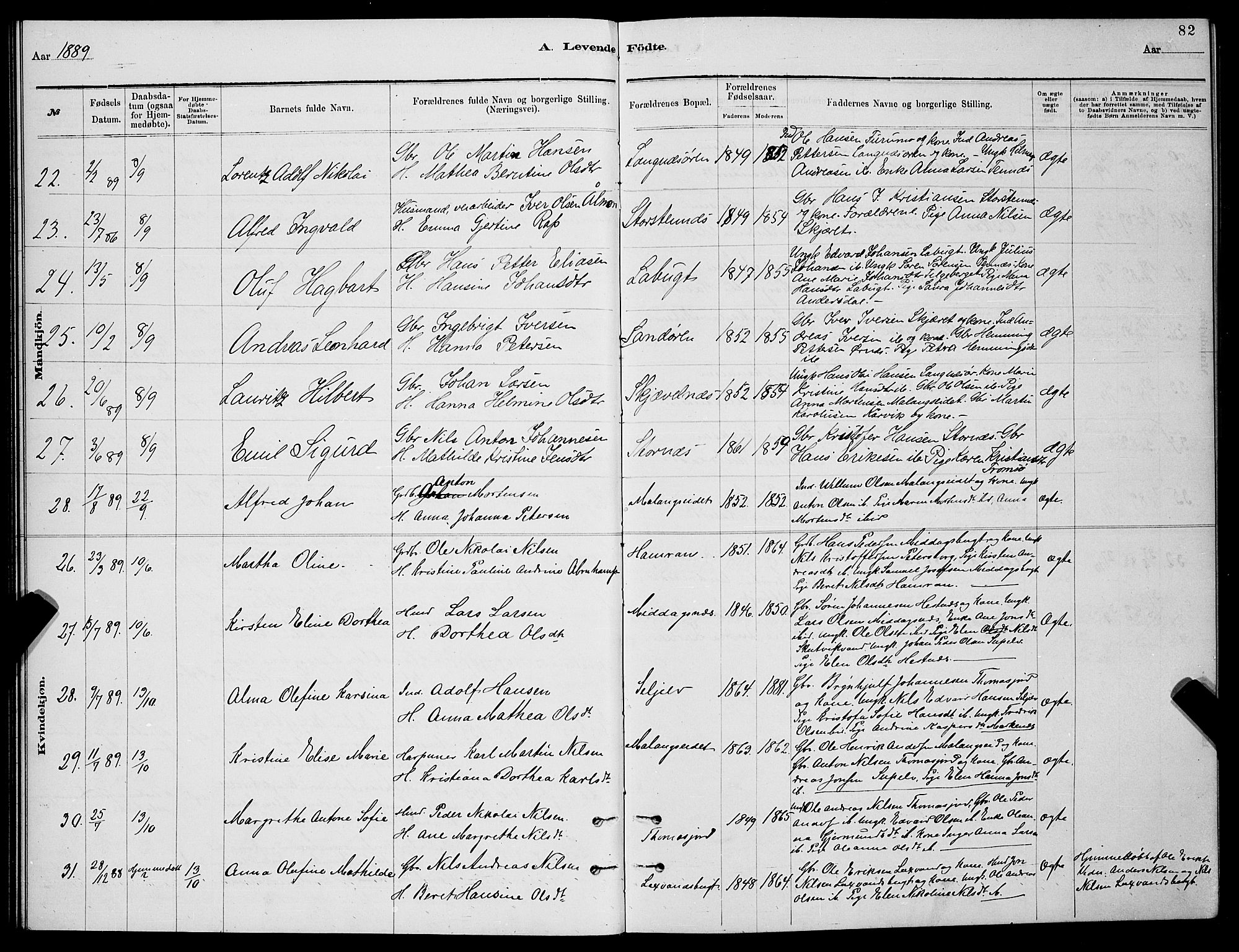 Balsfjord sokneprestembete, SATØ/S-1303/G/Ga/L0007klokker: Parish register (copy) no. 7, 1878-1889, p. 82