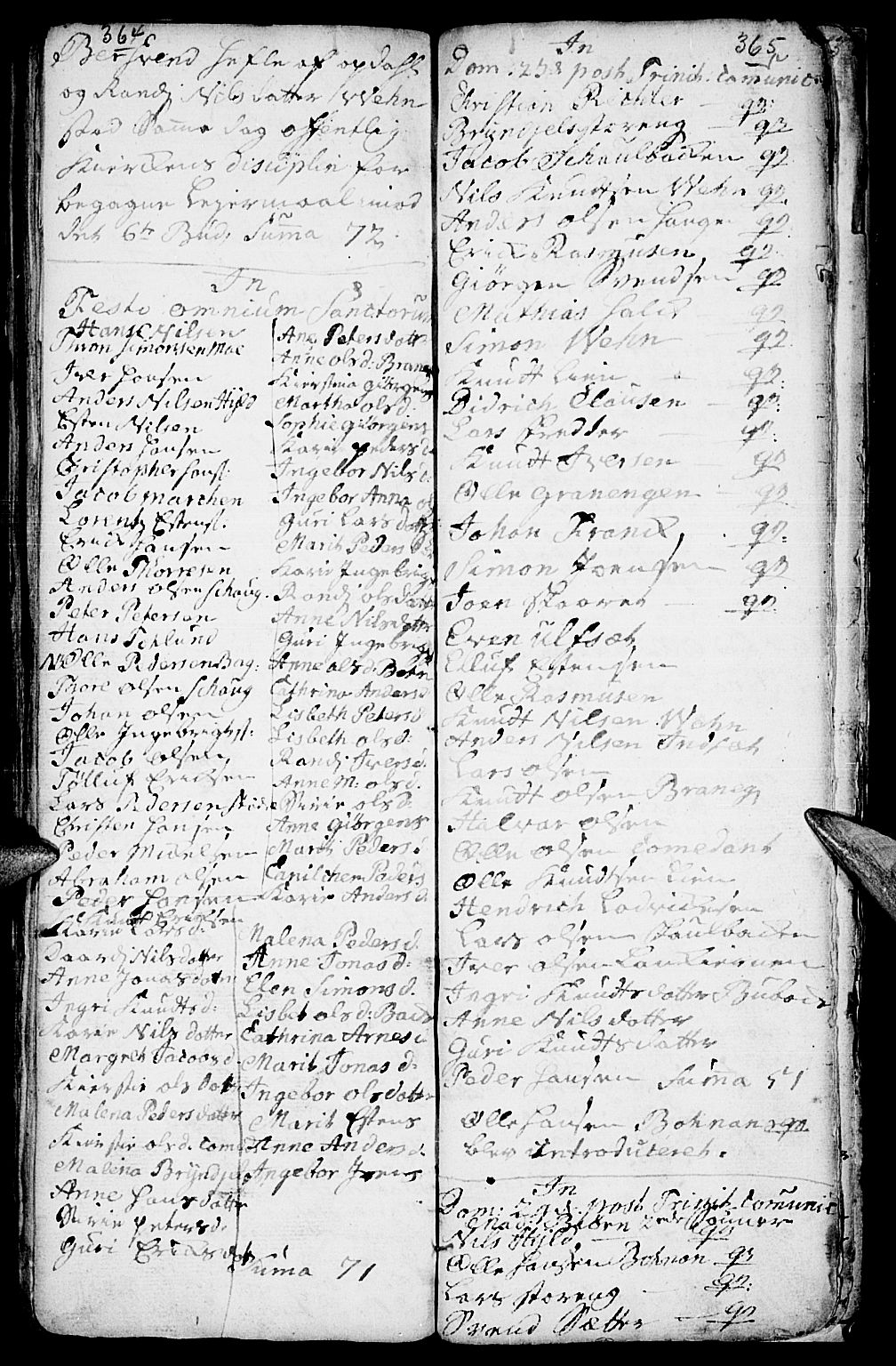 Kvikne prestekontor, SAH/PREST-064/H/Ha/Haa/L0001: Parish register (official) no. 1, 1740-1756, p. 364-365