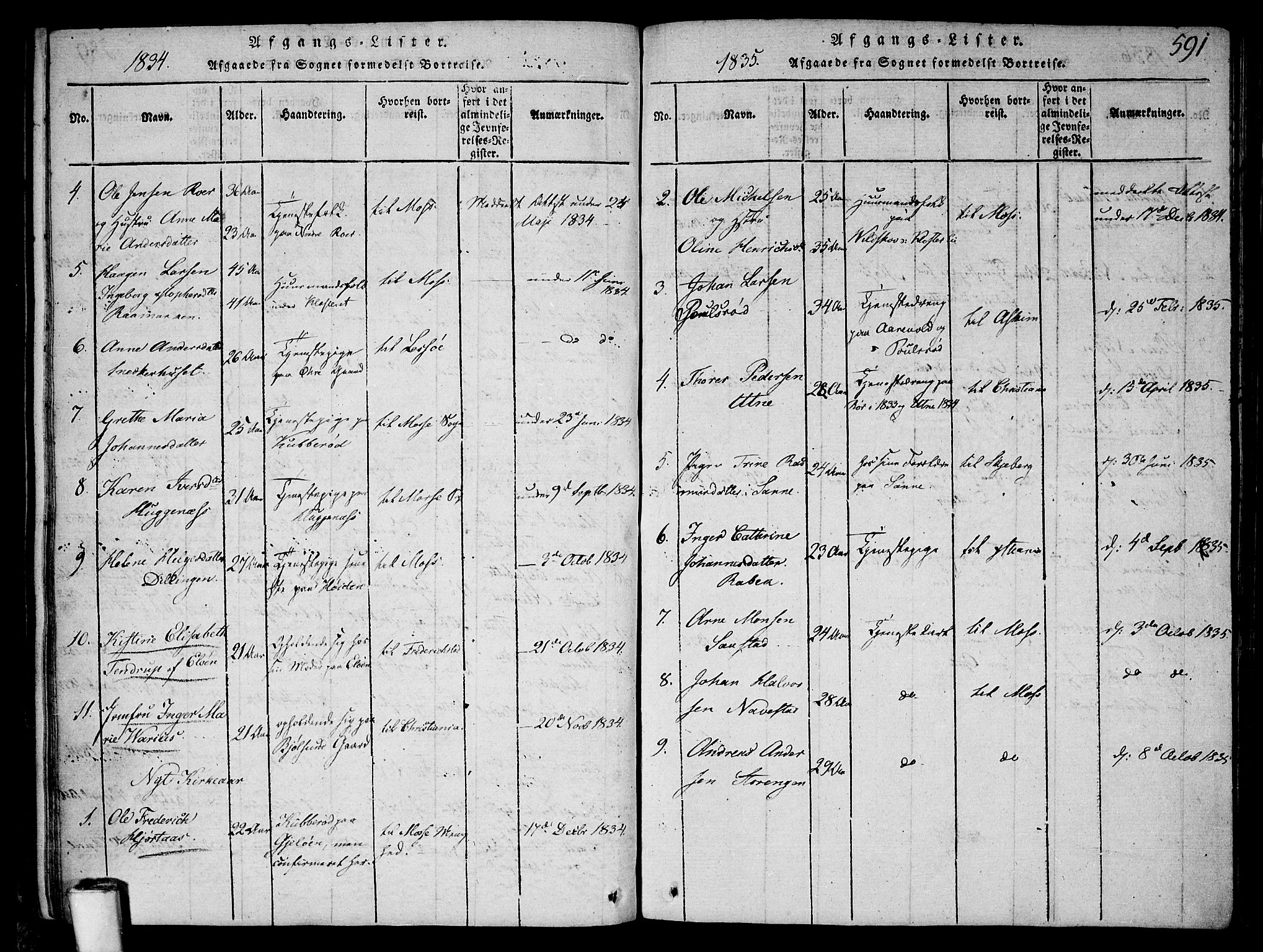 Rygge prestekontor Kirkebøker, SAO/A-10084b/F/Fa/L0003: Parish register (official) no. 3, 1814-1836, p. 590-591