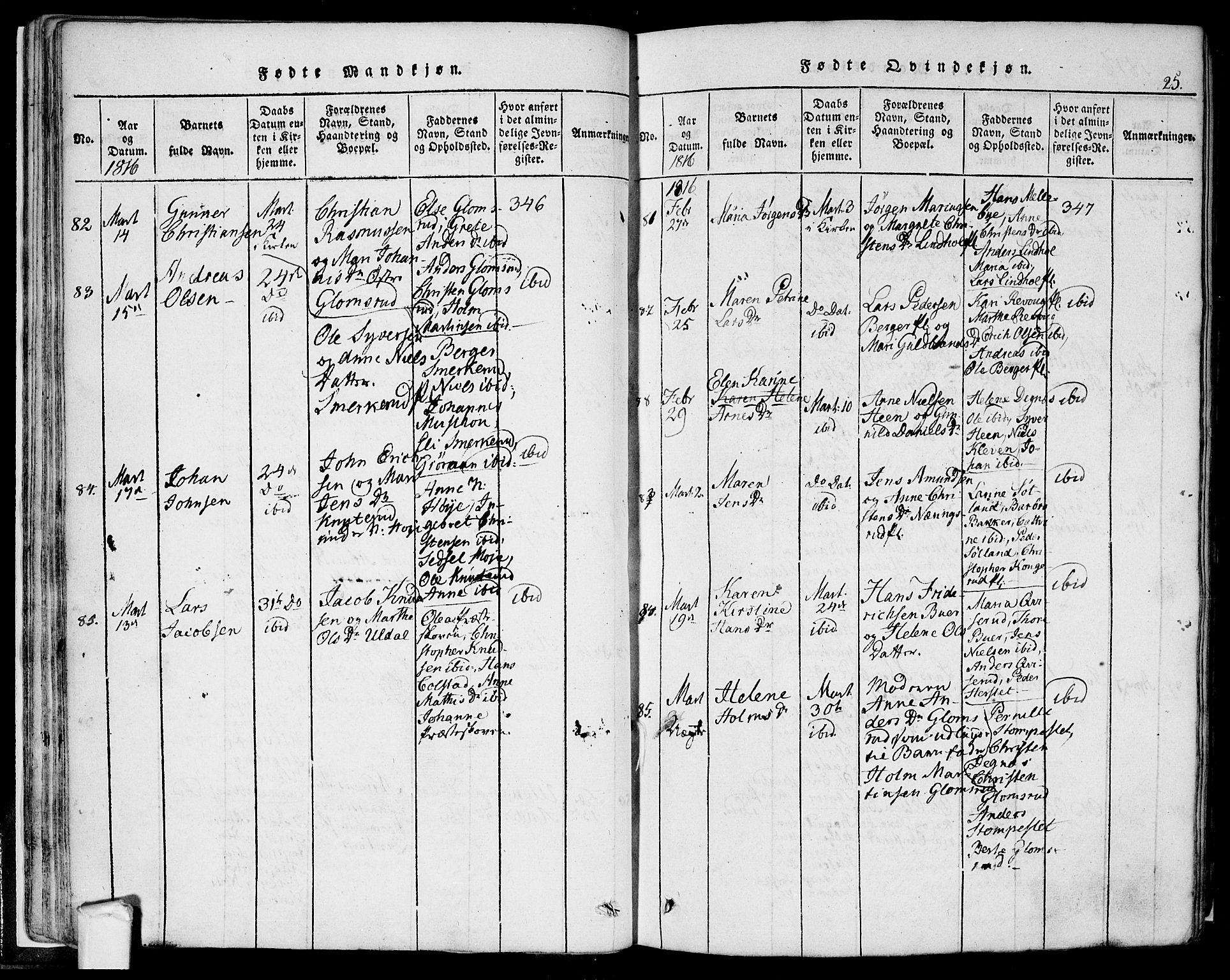 Eidsberg prestekontor Kirkebøker, AV/SAO-A-10905/F/Fa/L0007: Parish register (official) no. I 7, 1814-1832, p. 25
