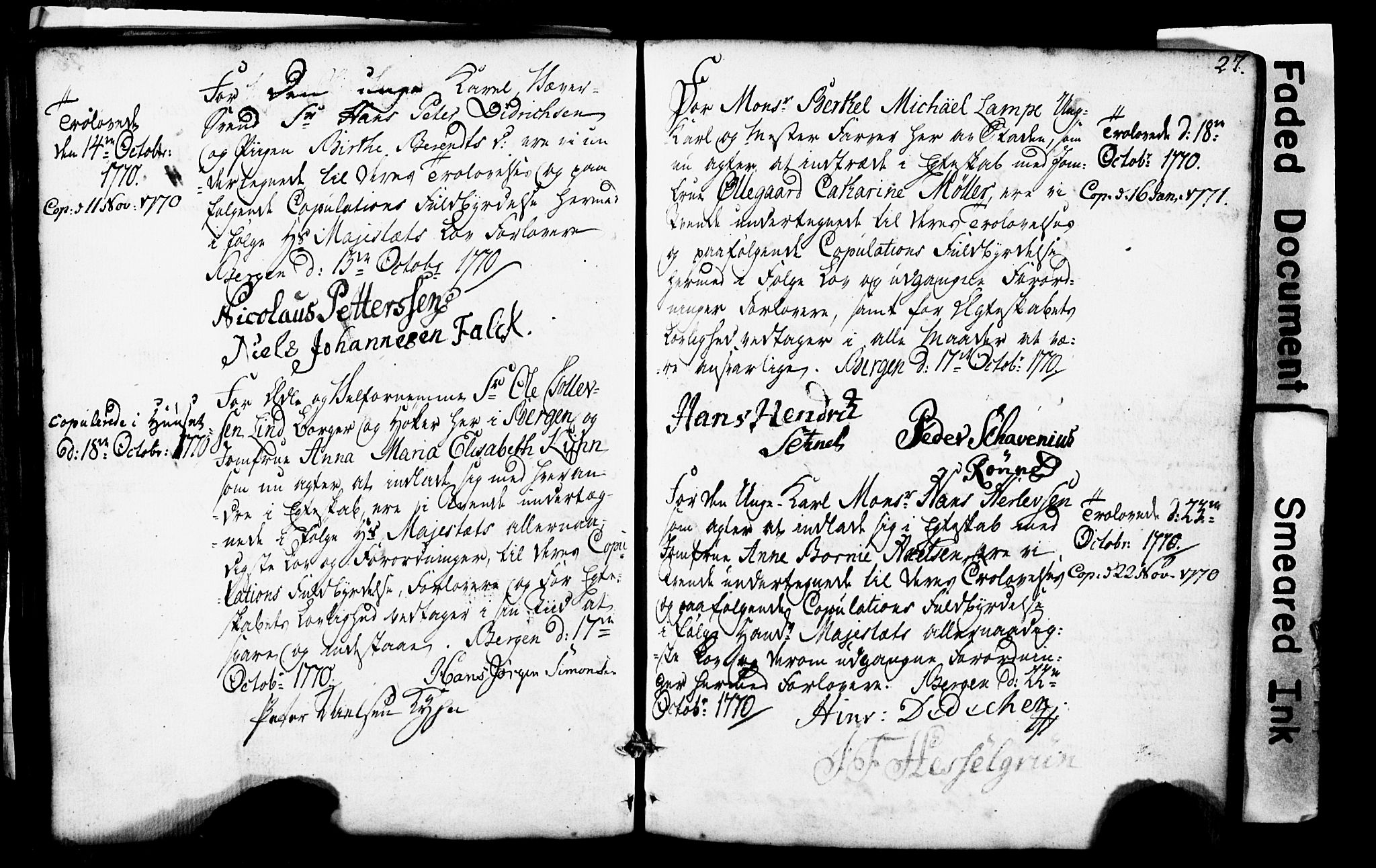 Domkirken sokneprestembete, AV/SAB-A-74801: Best man's statements no. II.5.1, 1767-1792, p. 27