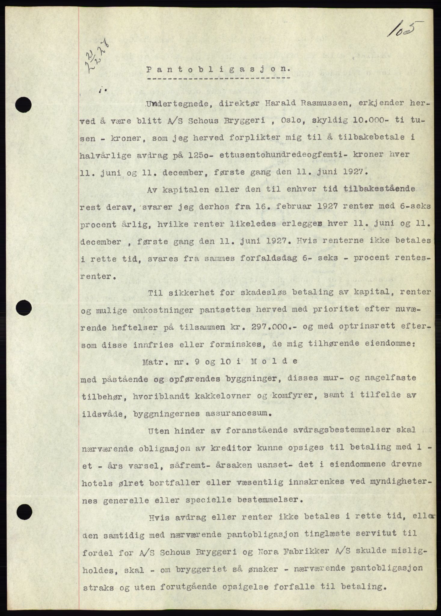 Molde byfogd, AV/SAT-A-0025/2/2C/L0011: Mortgage book no. 11, 1926-1932, Deed date: 21.02.1927