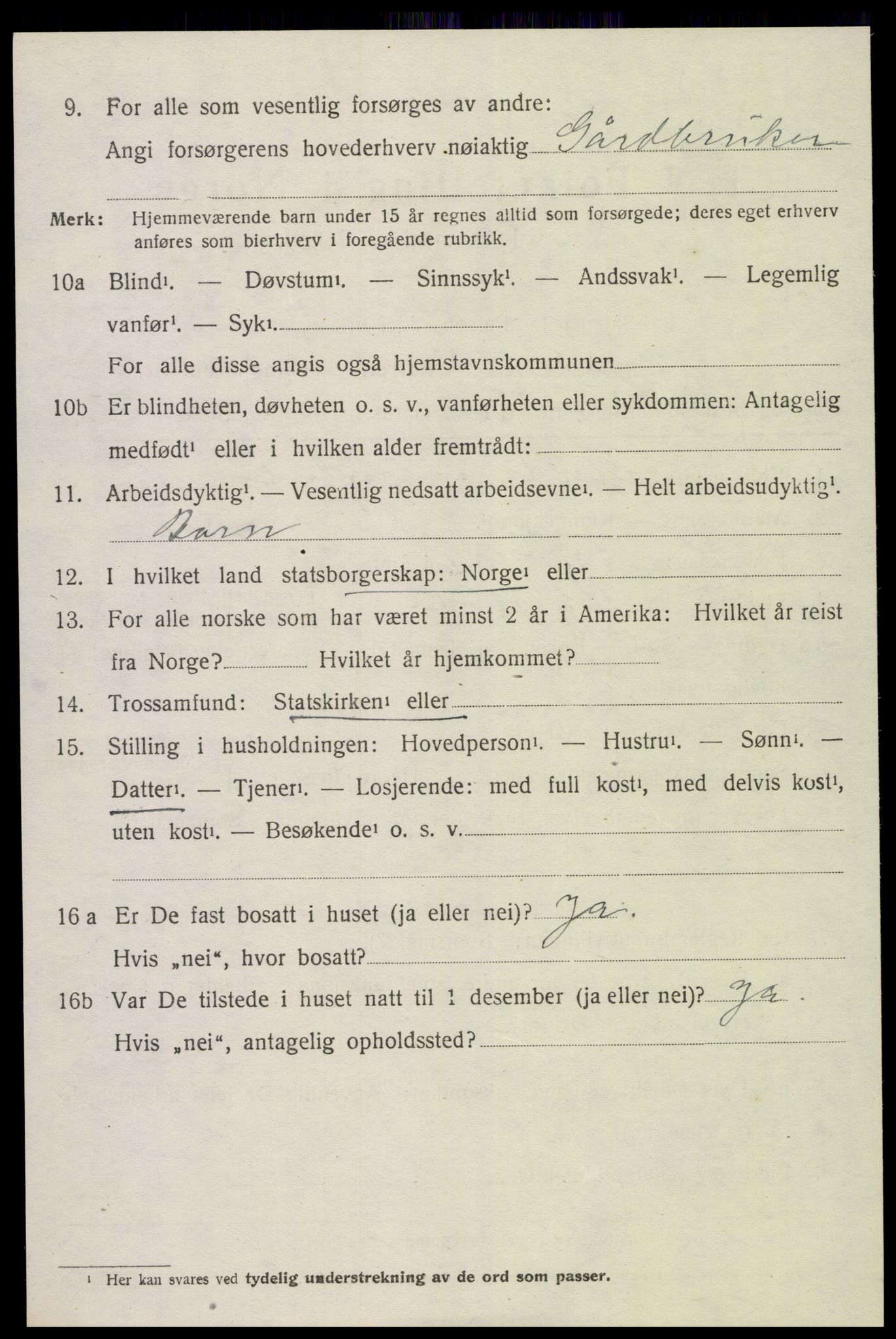 SAK, 1920 census for Øyestad, 1920, p. 5405