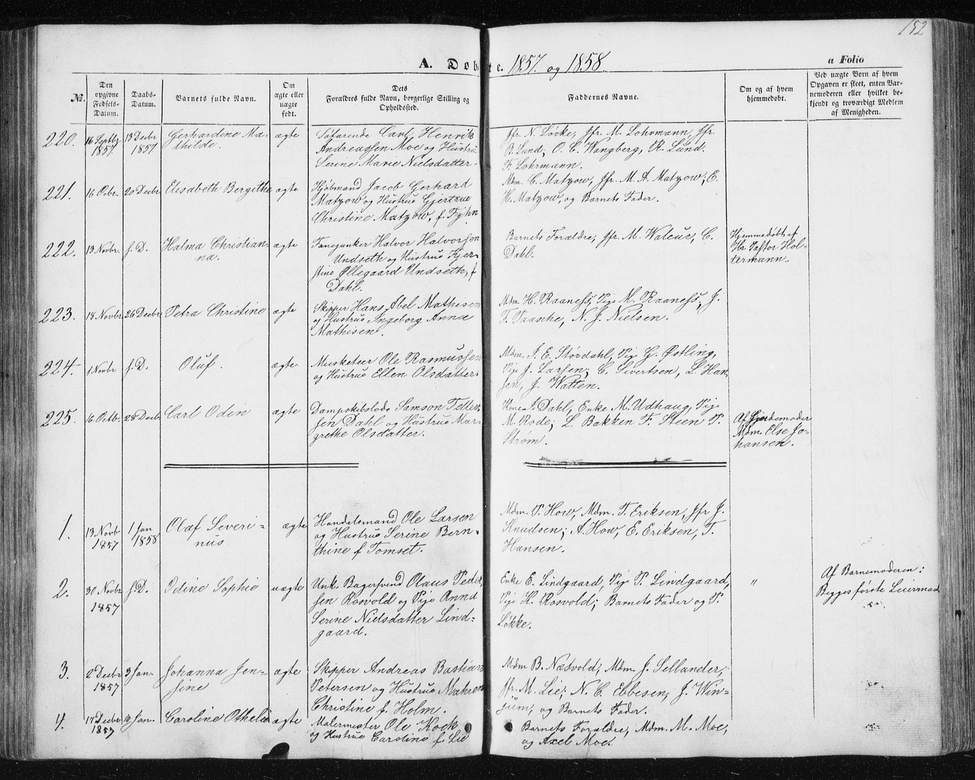 Ministerialprotokoller, klokkerbøker og fødselsregistre - Sør-Trøndelag, SAT/A-1456/602/L0112: Parish register (official) no. 602A10, 1848-1859, p. 152