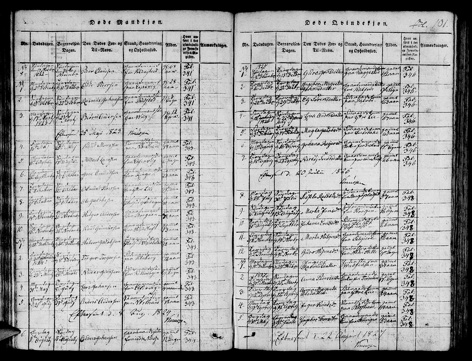 Nedstrand sokneprestkontor, SAST/A-101841/01/IV: Parish register (official) no. A 6, 1816-1838, p. 101
