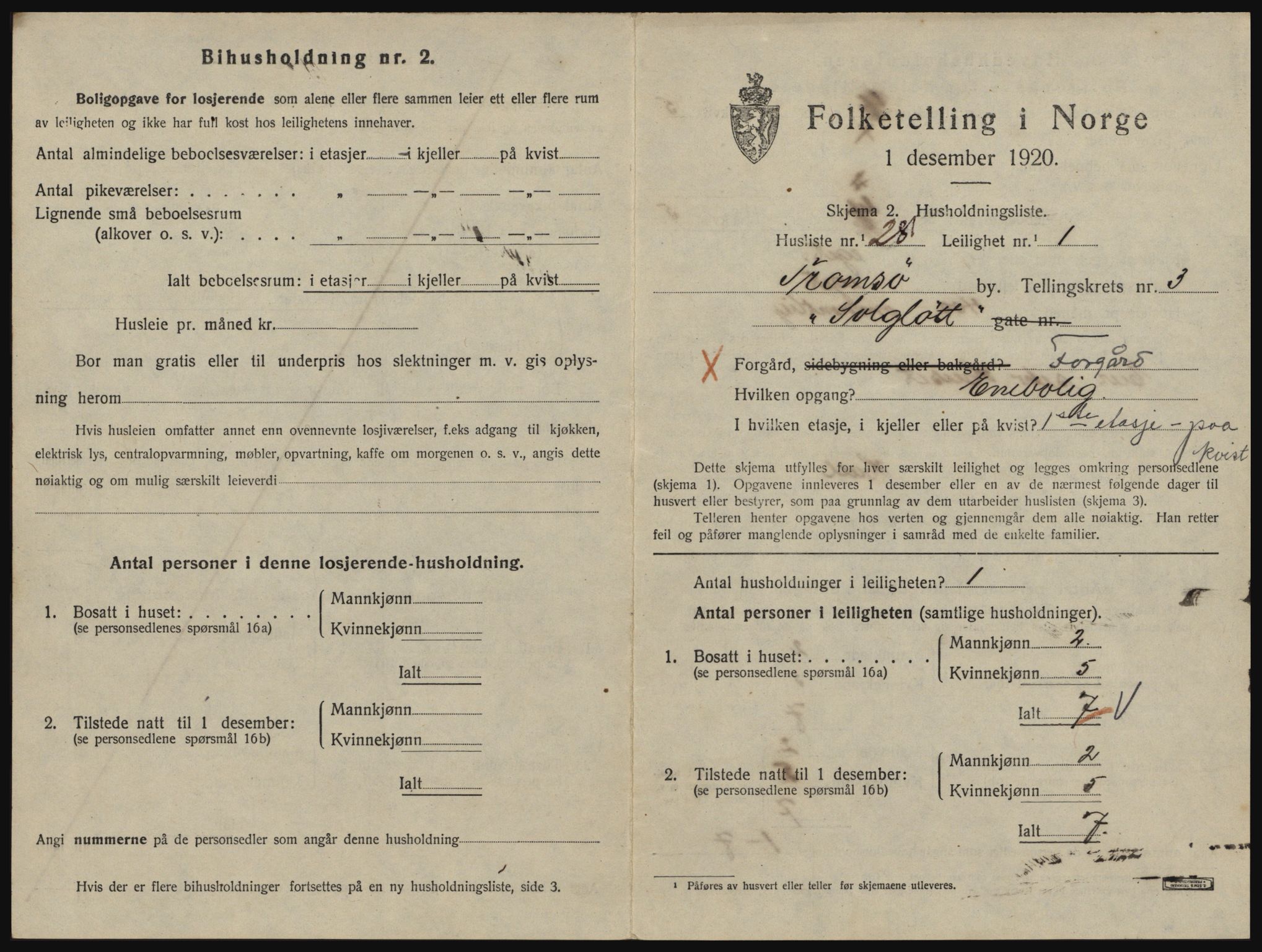 SATØ, 1920 census for Tromsø, 1920, p. 3199