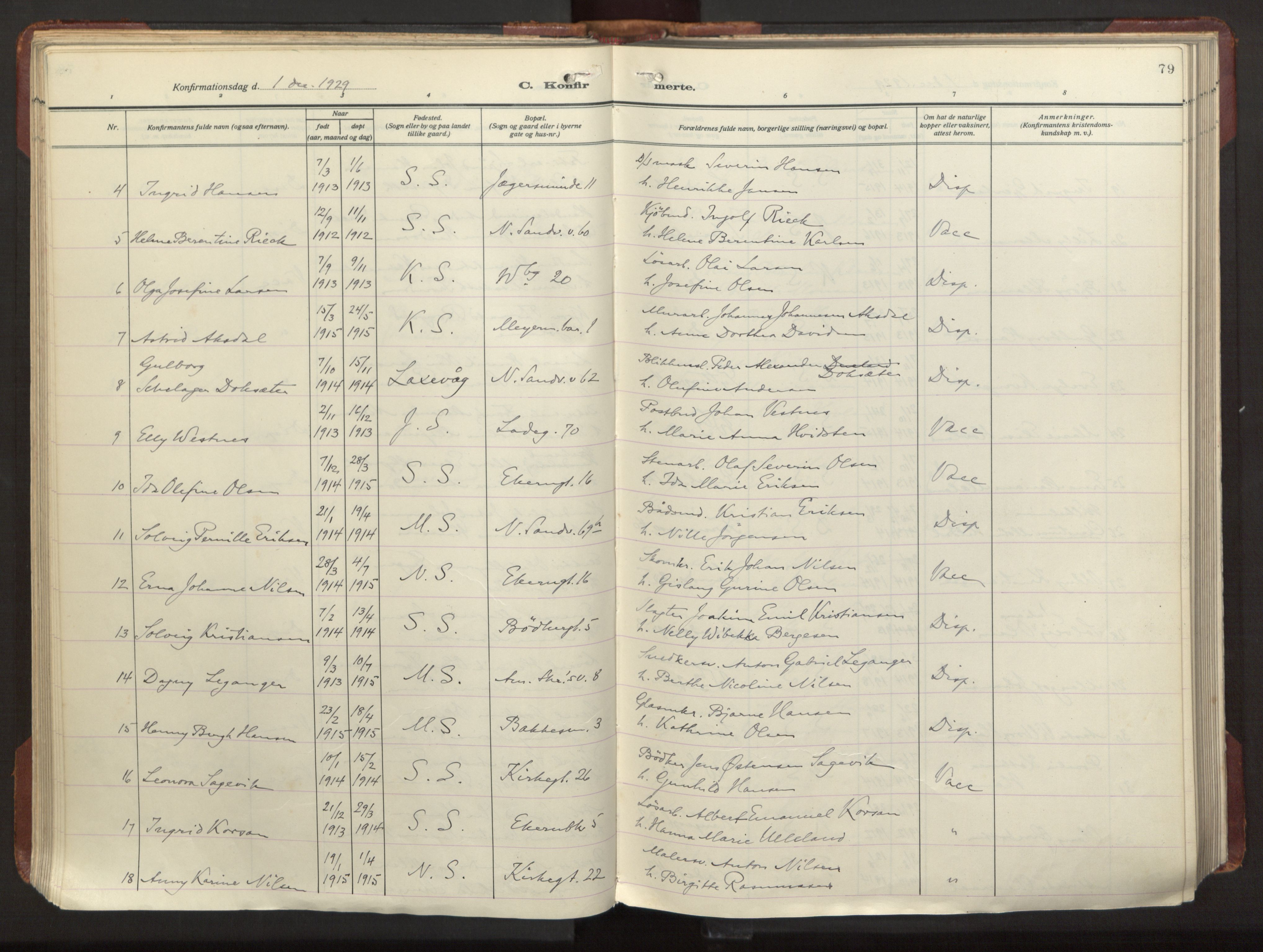 Sandviken Sokneprestembete, AV/SAB-A-77601/H/Ha/L0013: Parish register (official) no. C 4, 1926-1943, p. 79